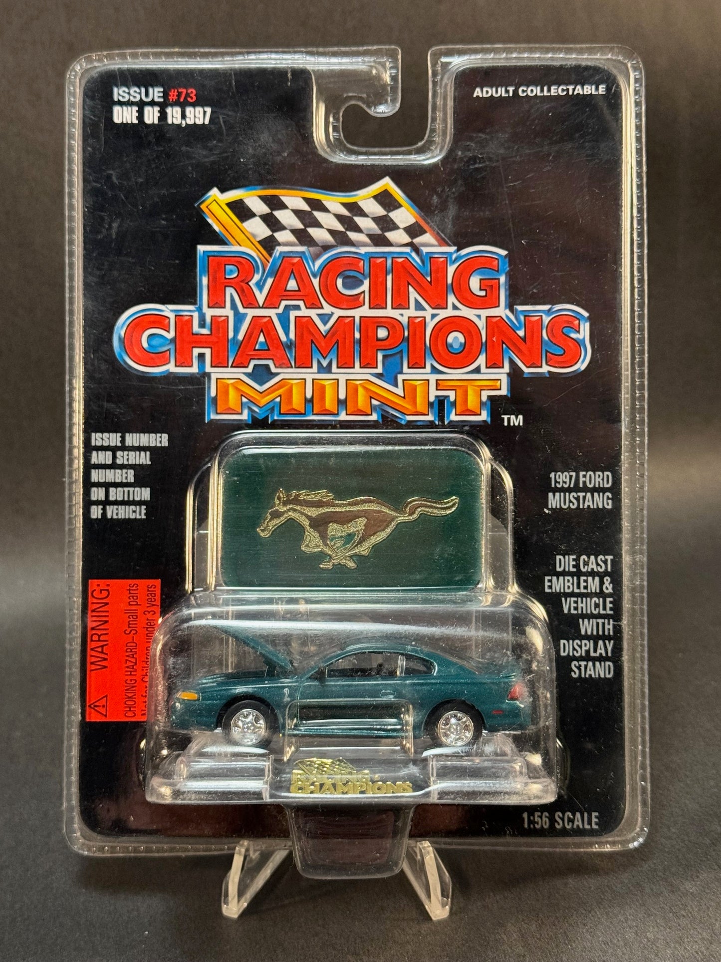 Racing Champions 1997 MINT Issue #73 1997 Ford Mustang, Green