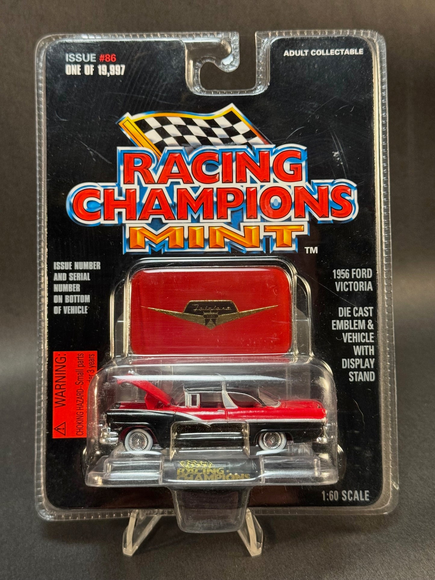 1997 Racing Champions MINT Issue #86 1956 Ford Victoria, Red and Black