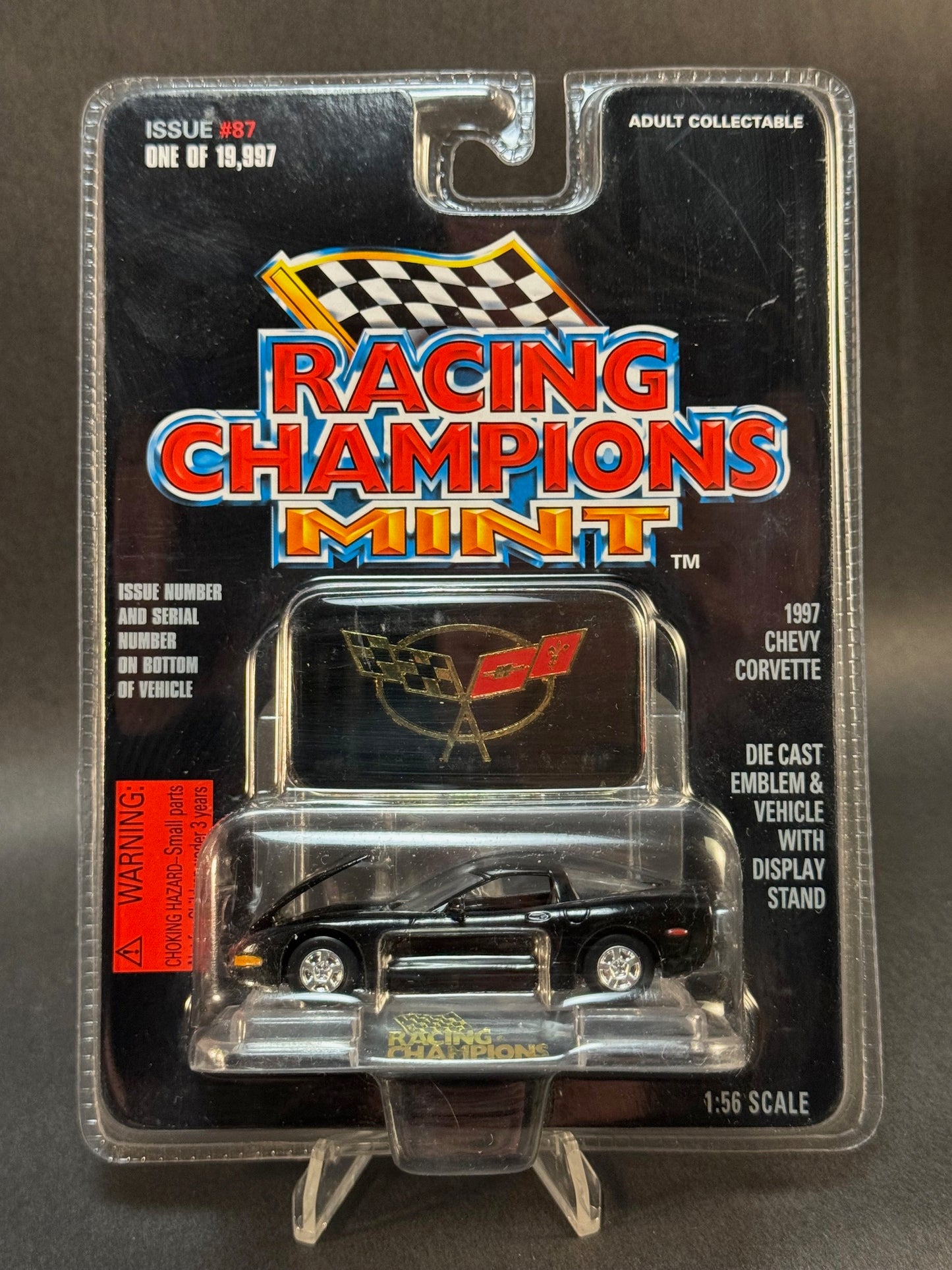 1997 Racing Champions MINT Issue #87 1997 Chevy Corvette, Black