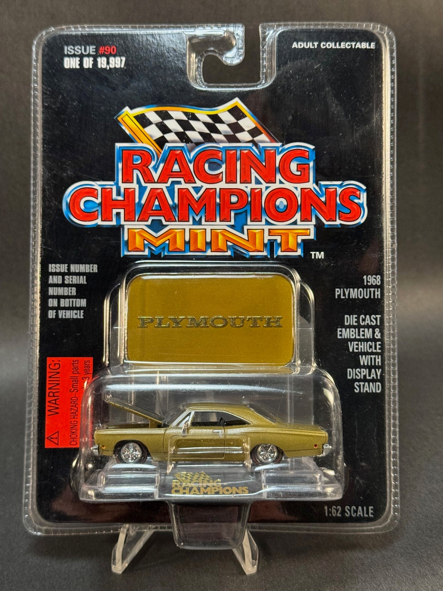 1997 Racing Champions MINT Issue #90 1968 Plymouth, Gold