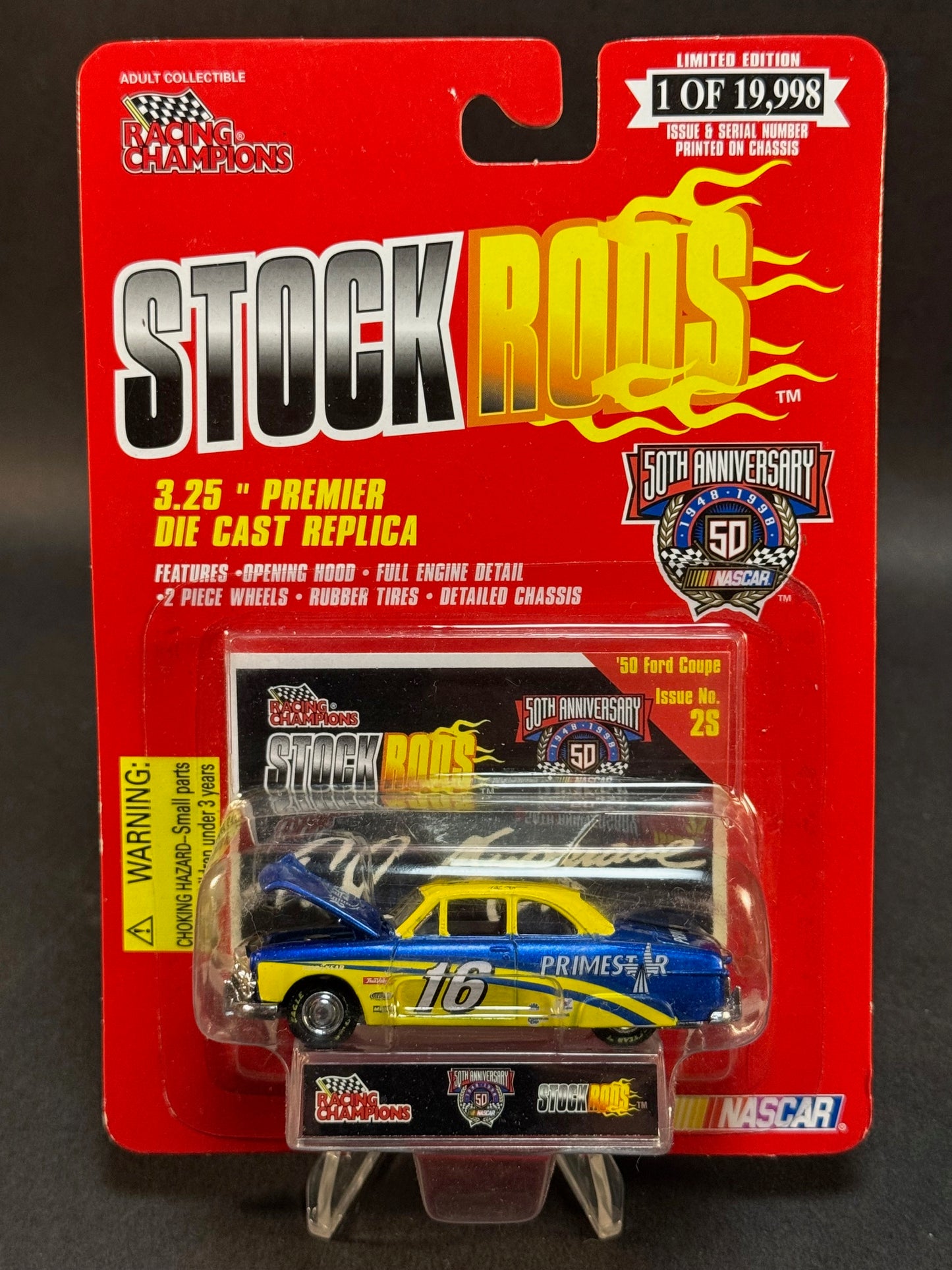 1998 Racing Champions NASCAR Stock Rods Issue No. 2S '50 Ford Coupe Primestar #16