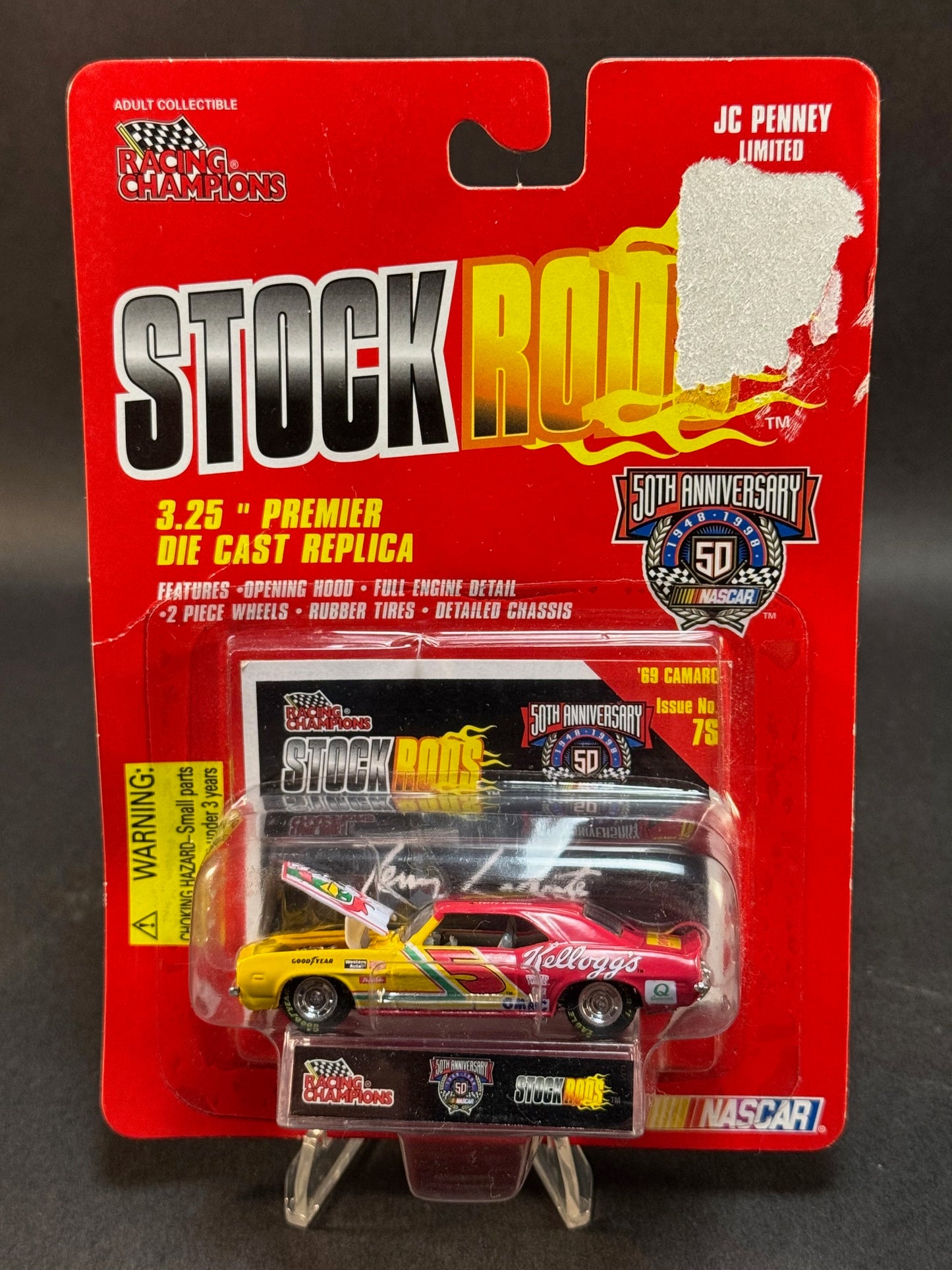 1998 Racing Champions NASCAR Stock Rods Issue No. 7S '69 Camaro Kellogg's #5