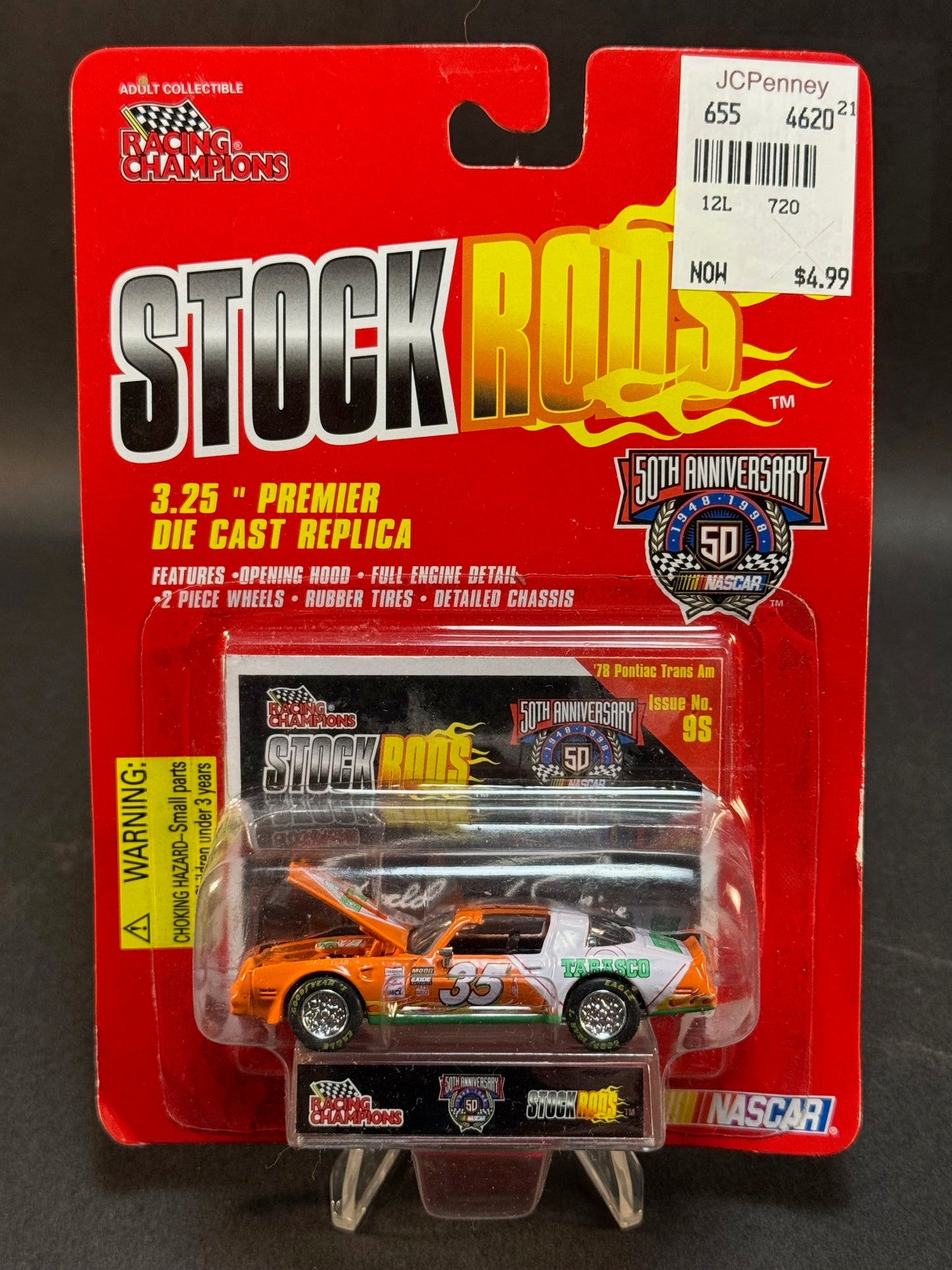 1998 Racing Champions NASCAR Stock Rods Issue No. 9S '78 Pontiac Trans Am Tabasco #35