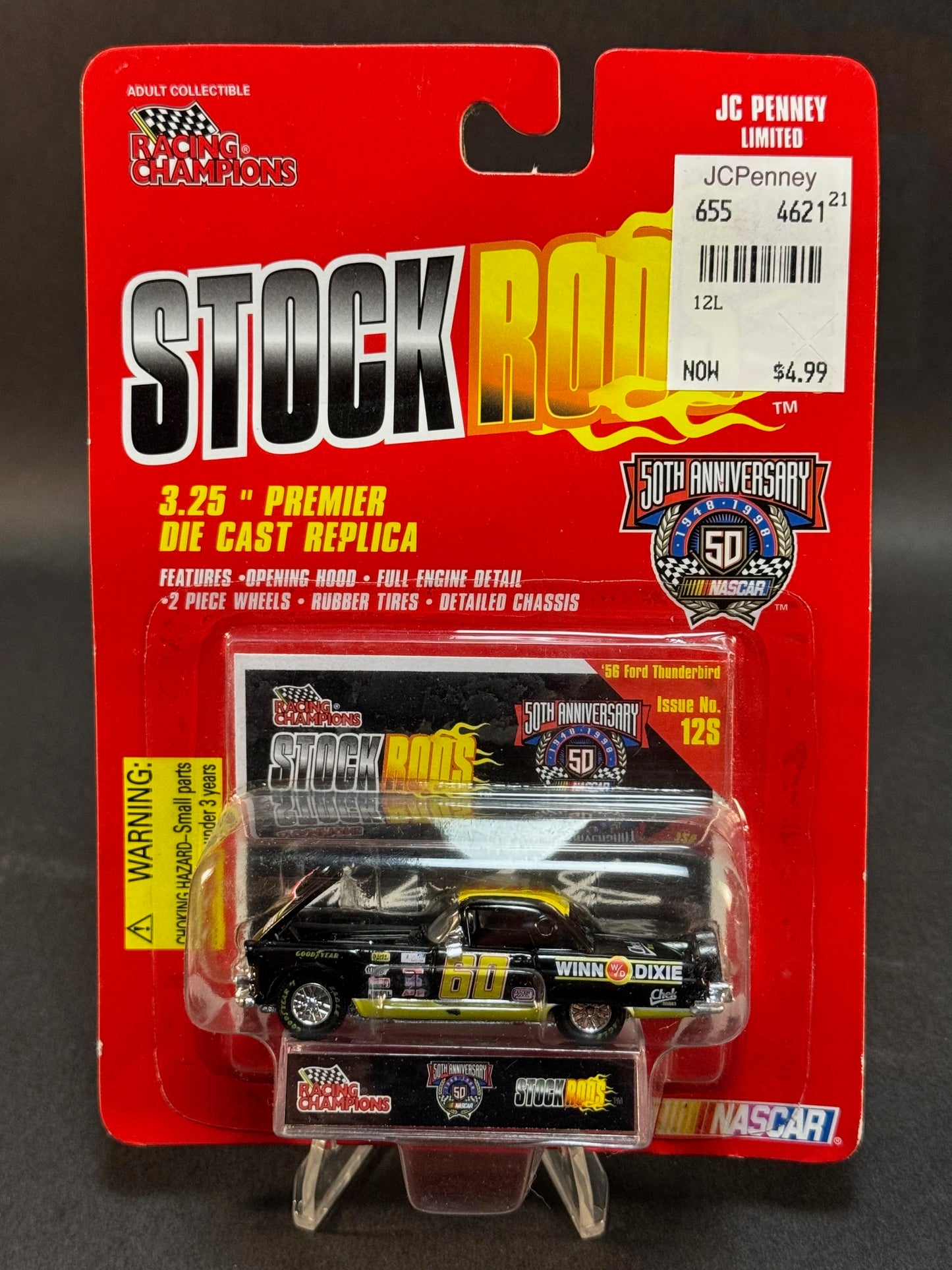 1998 Racing Champions NASCAR Stock Rods Issue No. 12S '56 Ford Thunderbird Winn Dixie #60