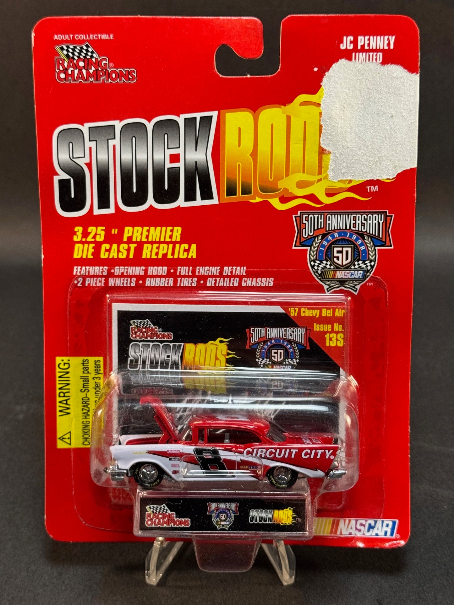 1998 Racing Champions NASCAR Stock Rods Issue No. 13S '57 Chevy Bel Air Circuit City #8