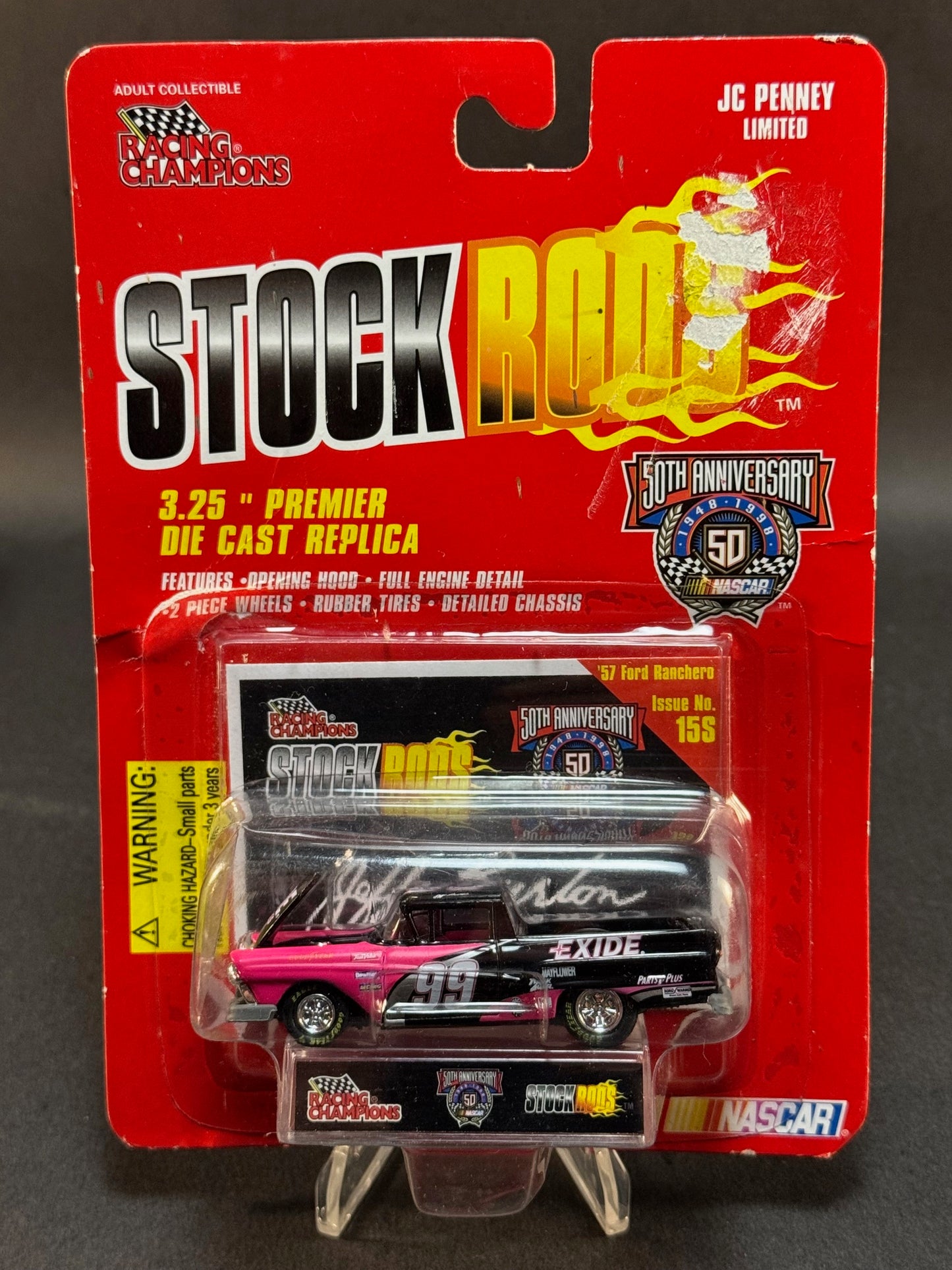 1998 Racing Champions NASCAR Stock Rods Issue No. 15S '57 Ford Ranchero Exide #99