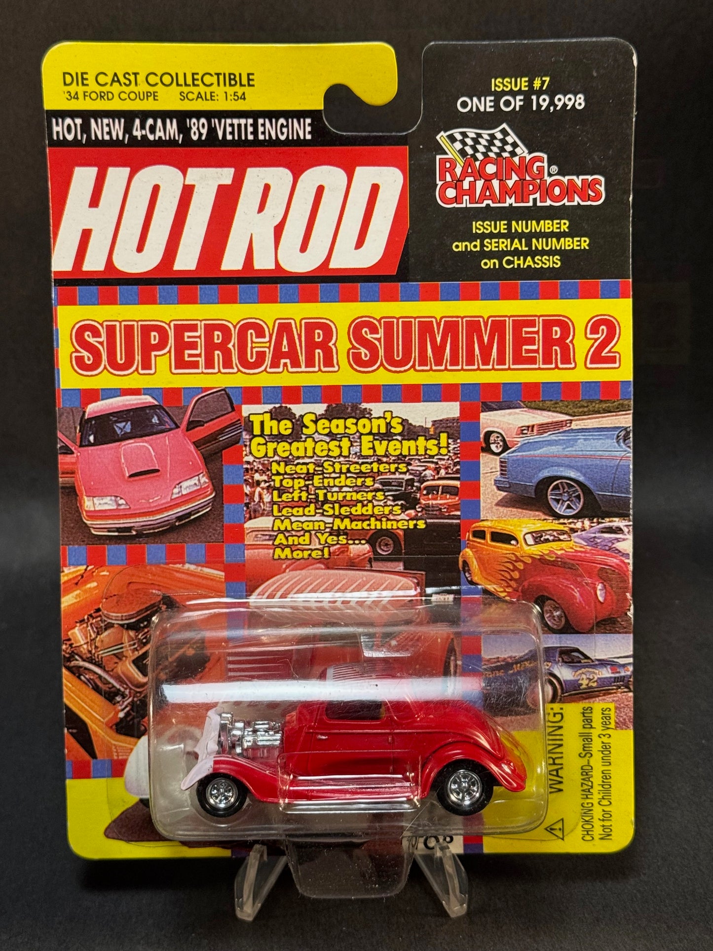 1998 Racing Champions Hot Rod Magazine #7 '34 Ford Coupe, Red
