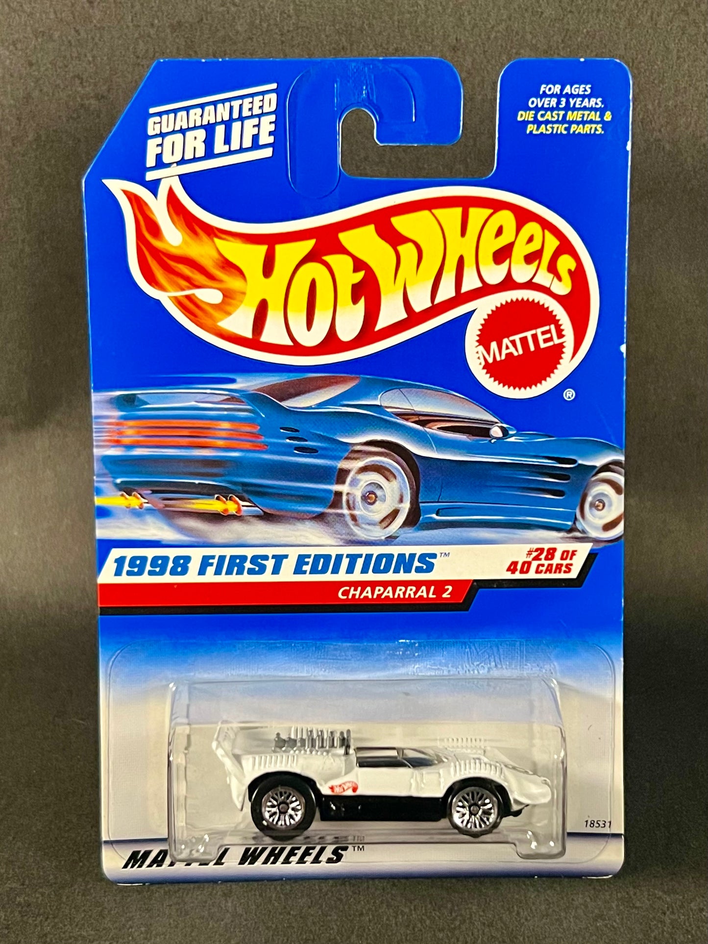 1997 Hot Wheels #669 1998 First Editions Chaparral 2, White