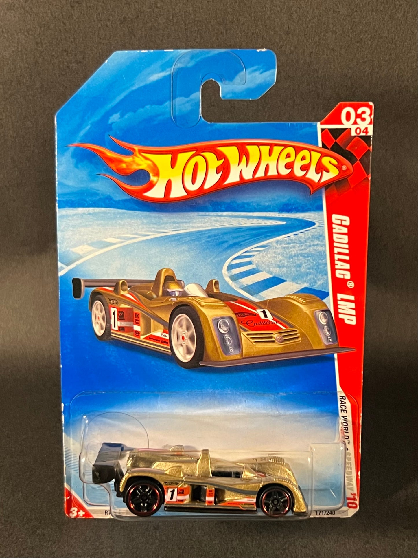2009 Hot Wheels Race World Volcano '10 03/04 #171 Cadillac LMP, Gold