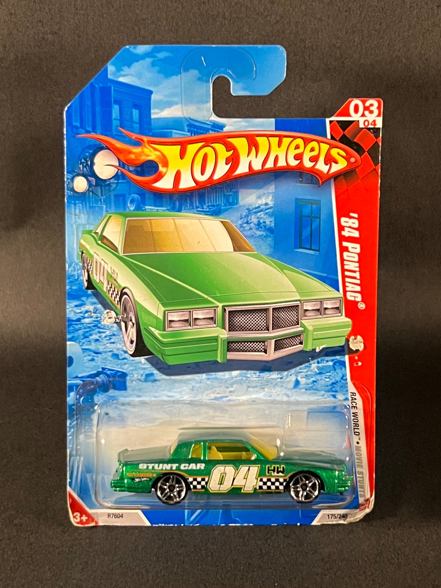 2009 Hot Wheels Race World Movie Stunts '10 03/04 #175 '84 Pontiac, Green