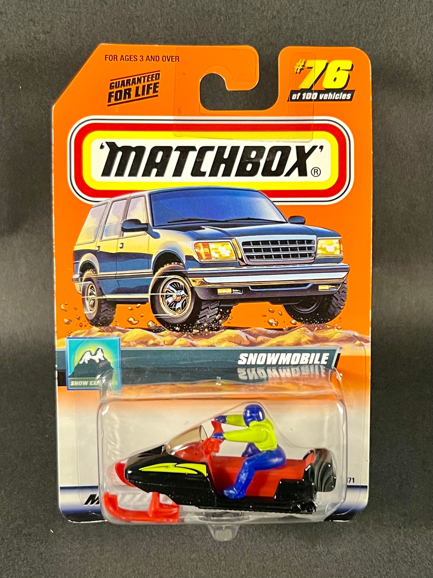 1999 Matchbox Snow Explorer #76 Snowmobile, Black