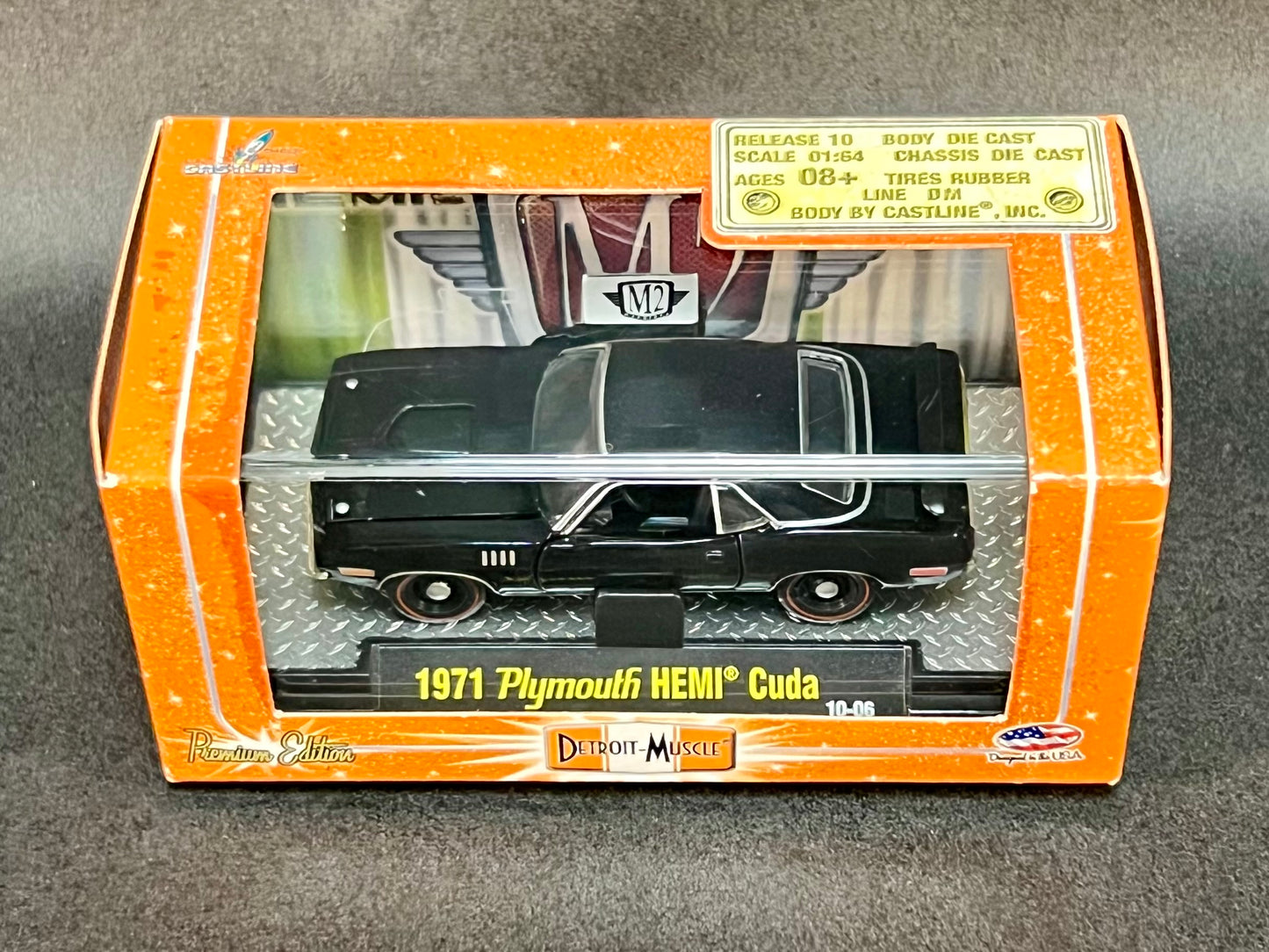2010 M2 Machines Detroit-Muscle Release 10 1971 Plymouth Hemi Cuda 10-06 Black
