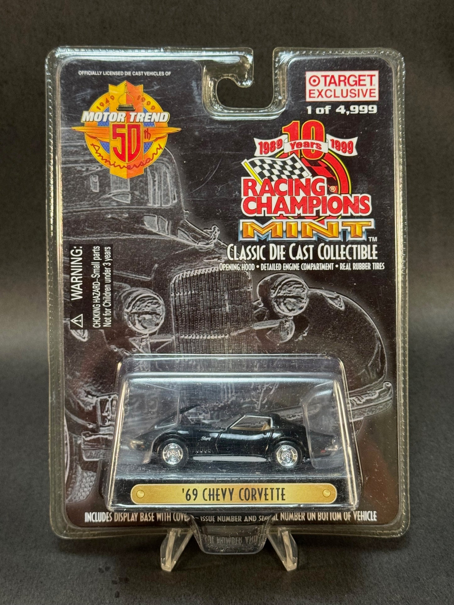 1999 Racing Champions MINT Motor Trend Issue #1T '69 Chevy Corvette, Black