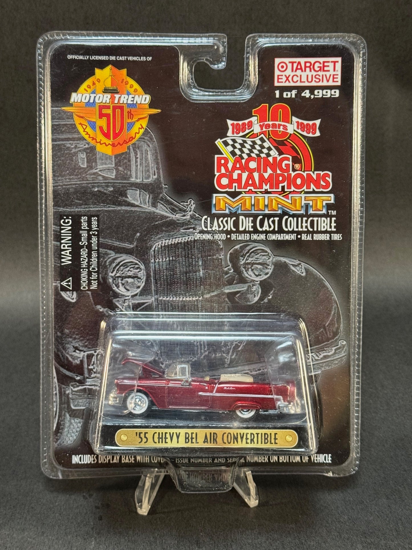 1999 Racing Champions MINT Motor Trend Issue #3T '55 Chevy Bel Air Convertible, Red