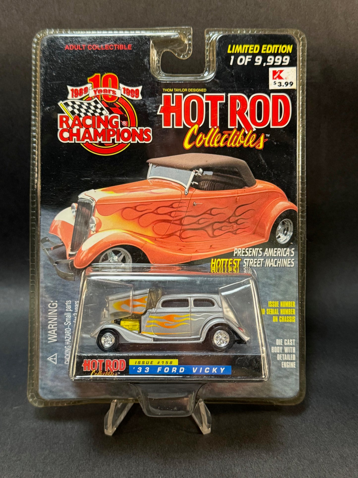1999 Racing Champions Hot Rod Collectibles #158 '33 Ford Vicky, Silver