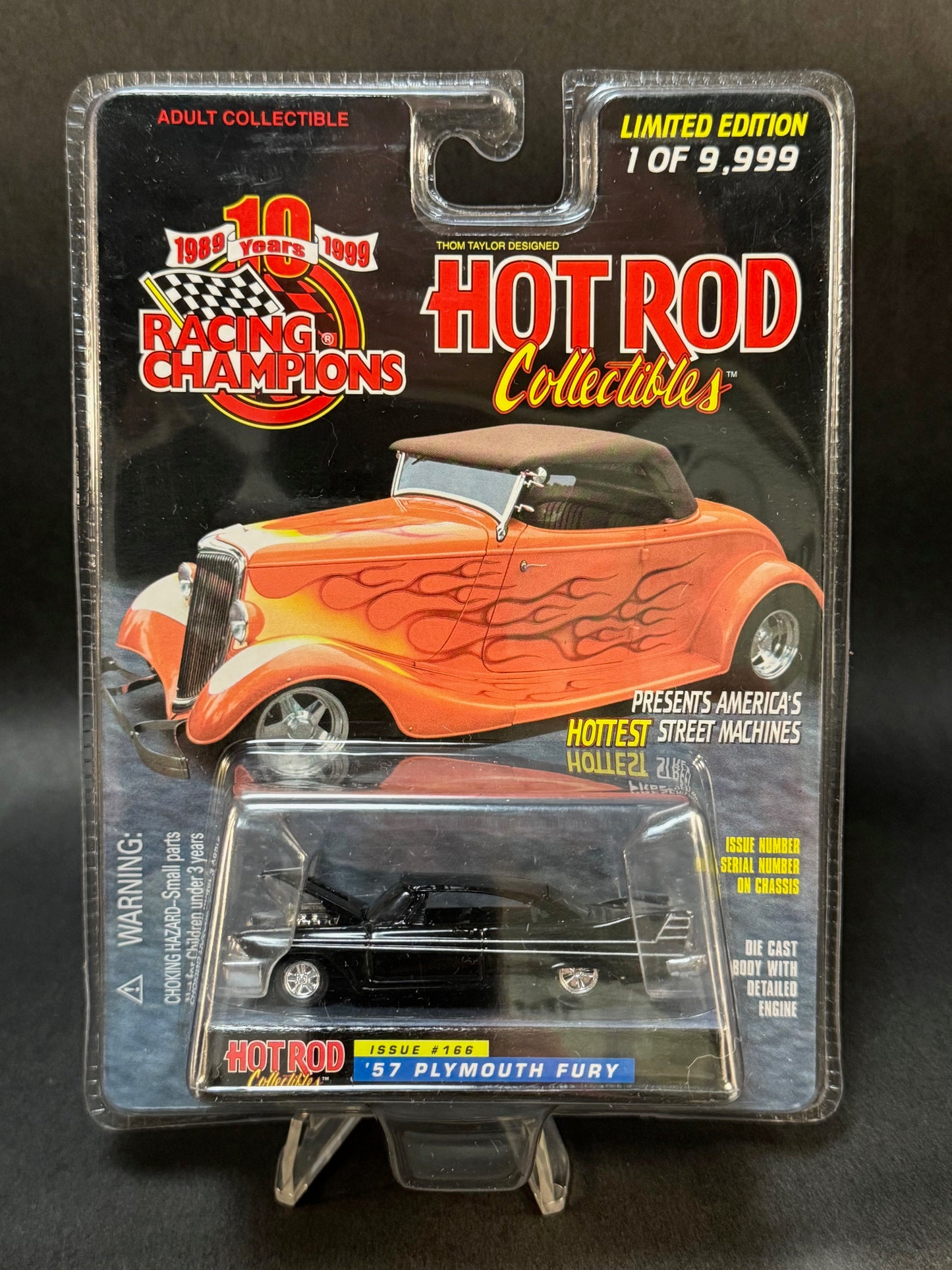 1999 Racing Champions Hot Rod Collectibles #166 '57 Plymouth Fury, Black