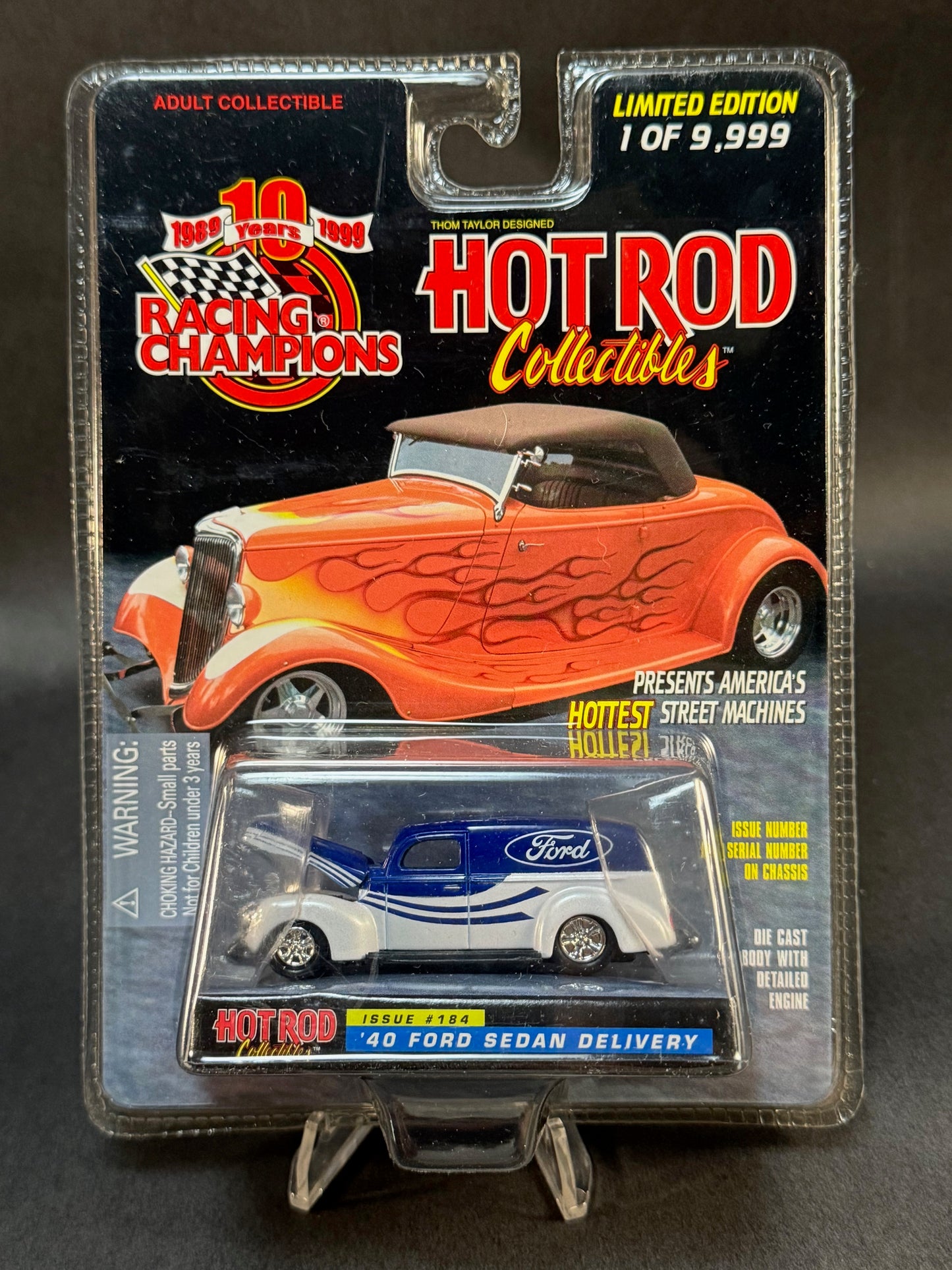 1999 Racing Champions Hot Rod Collectibles Issue #184 '40 Ford Sedan Delivery, Blue and White