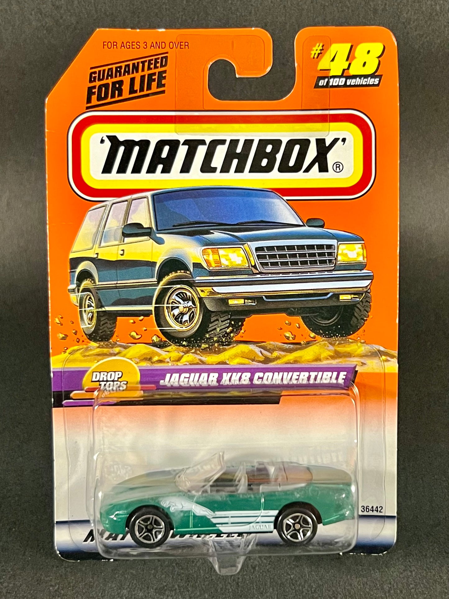 Matchbox 1998 Drop Tops #48 Jaguar XK8 Convertible, Green