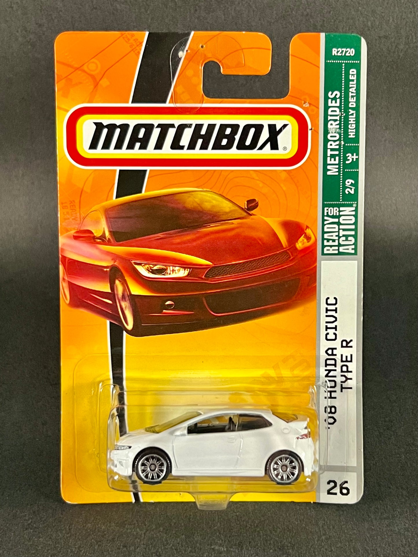 Matchbox 2008 Ready For Action Metro Rides #26 '08 Honda Civic Type R, White