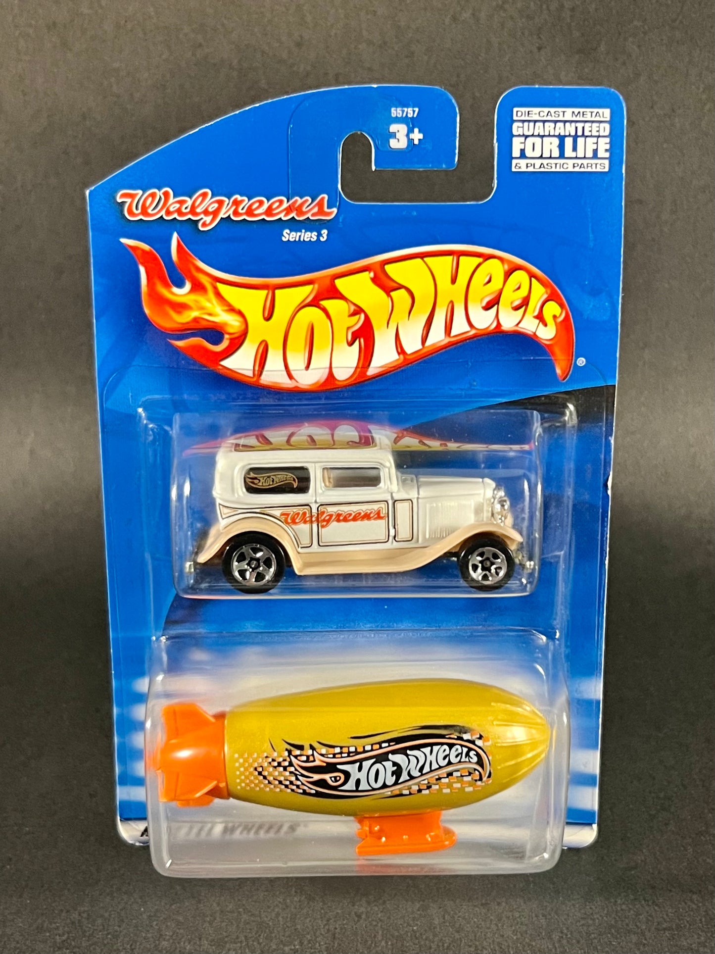 Hot Wheels 2001 Walgreens 2-Pack Series 3 '32 Ford Delivery & HW Power Blimp