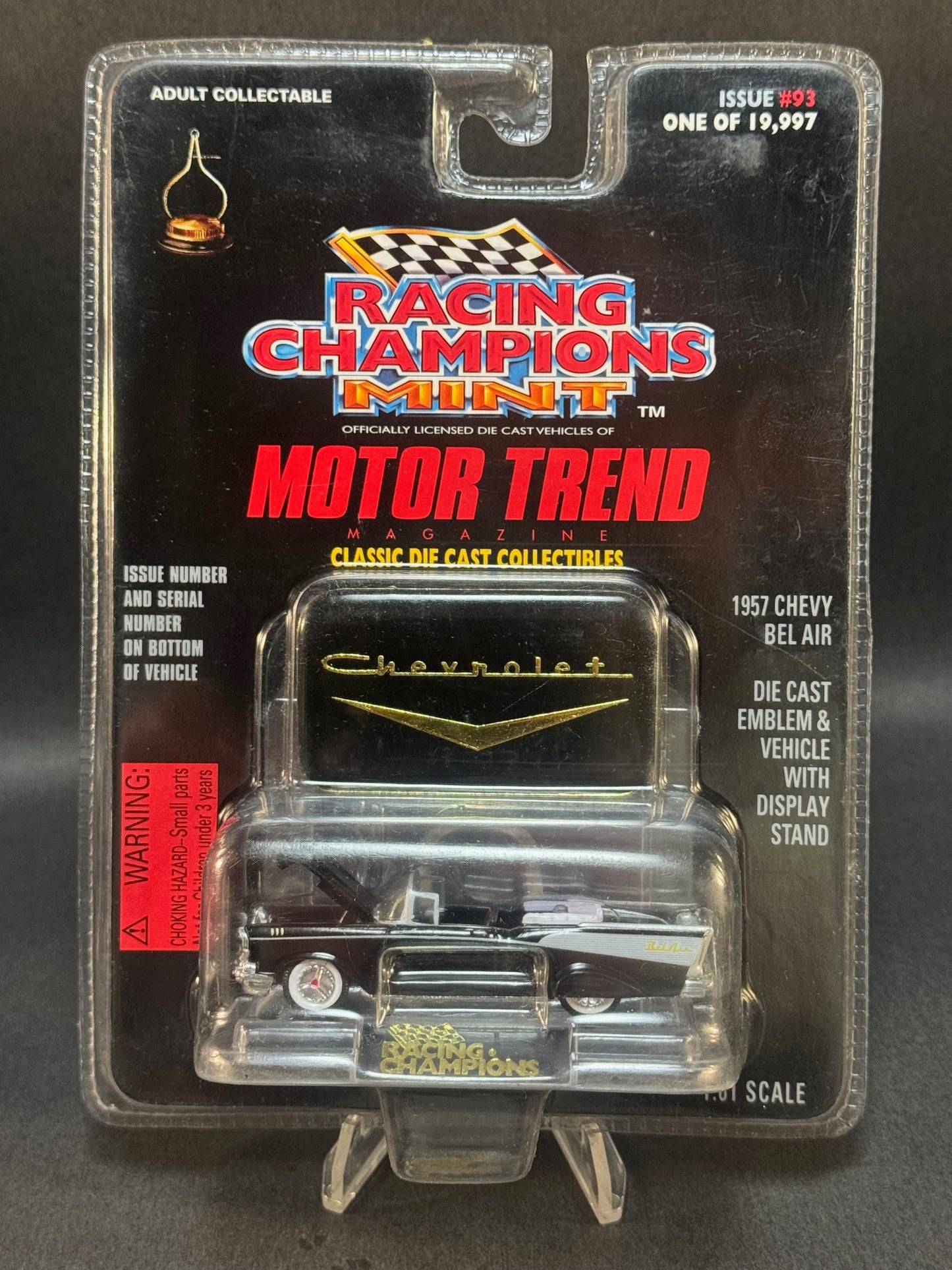 1997 Racing Champions MINT Motor Trend Issue #93 1957 Chevy Bel Air, Black