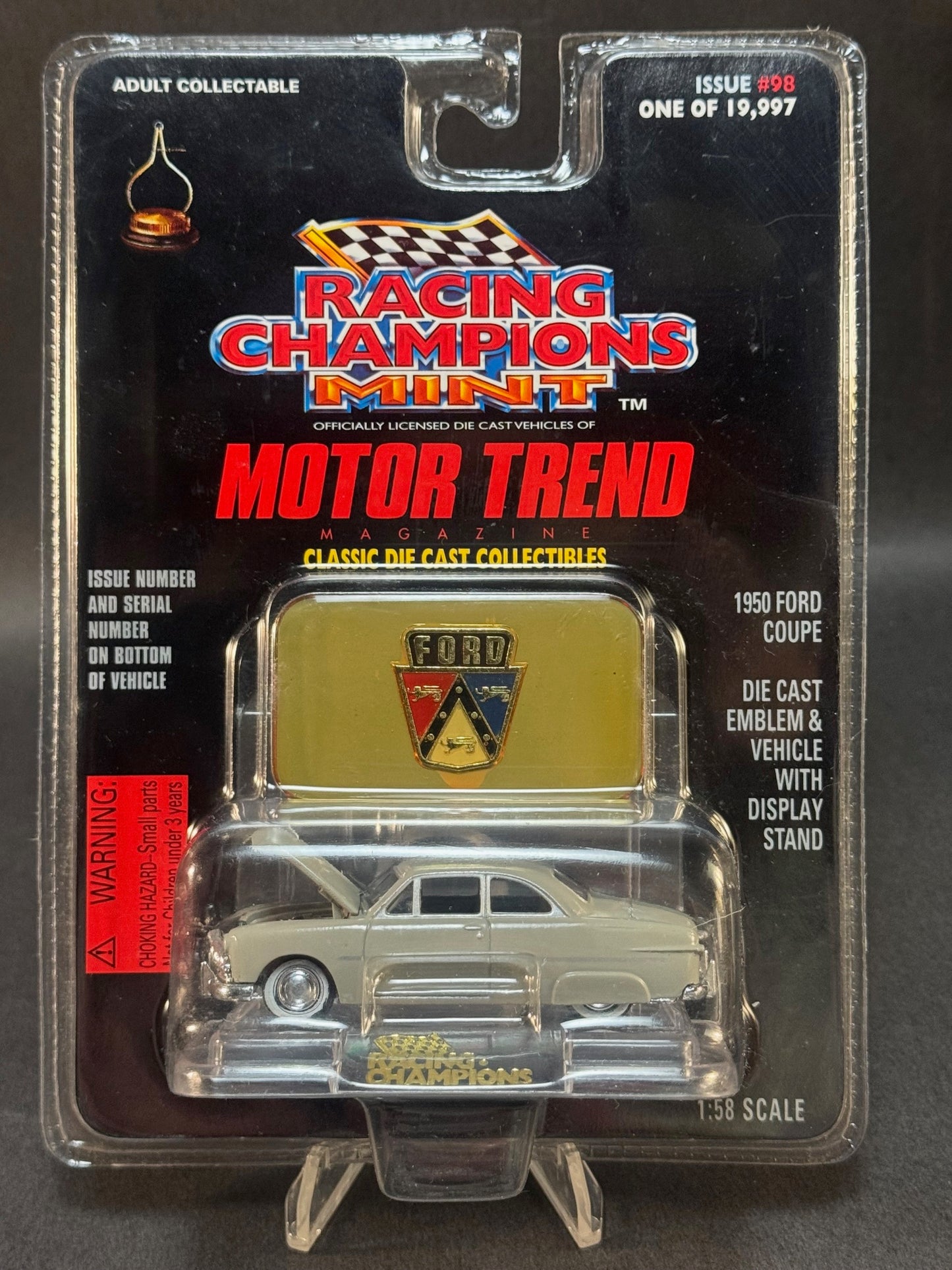 1997 Racing Champions MINT Motor Trend Issue #98 1950 Ford Coupe, Beige