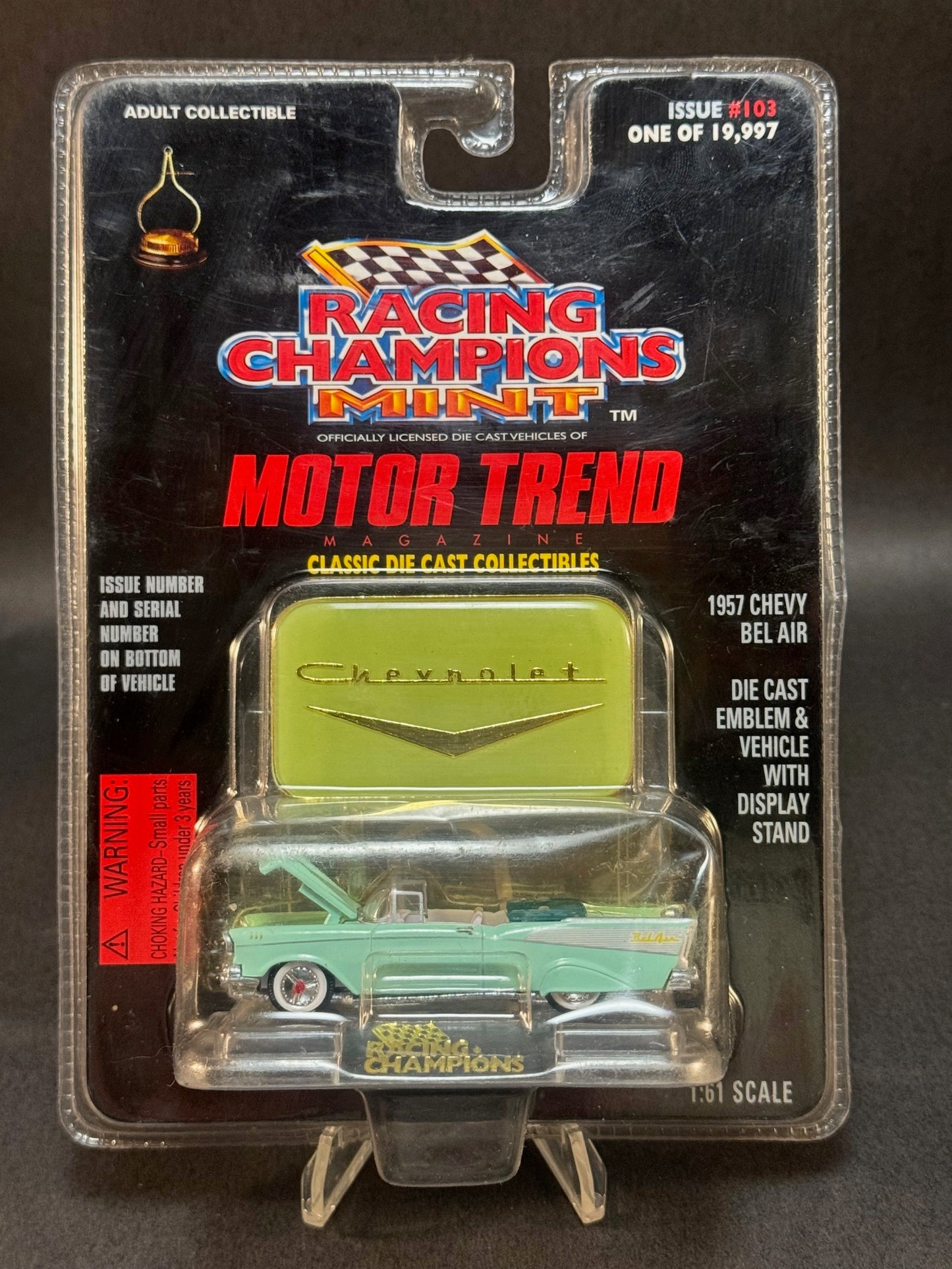 1997 Racing Champions MINT Motor Trend Issue #103 1957 Chevy Bel Air, Teal