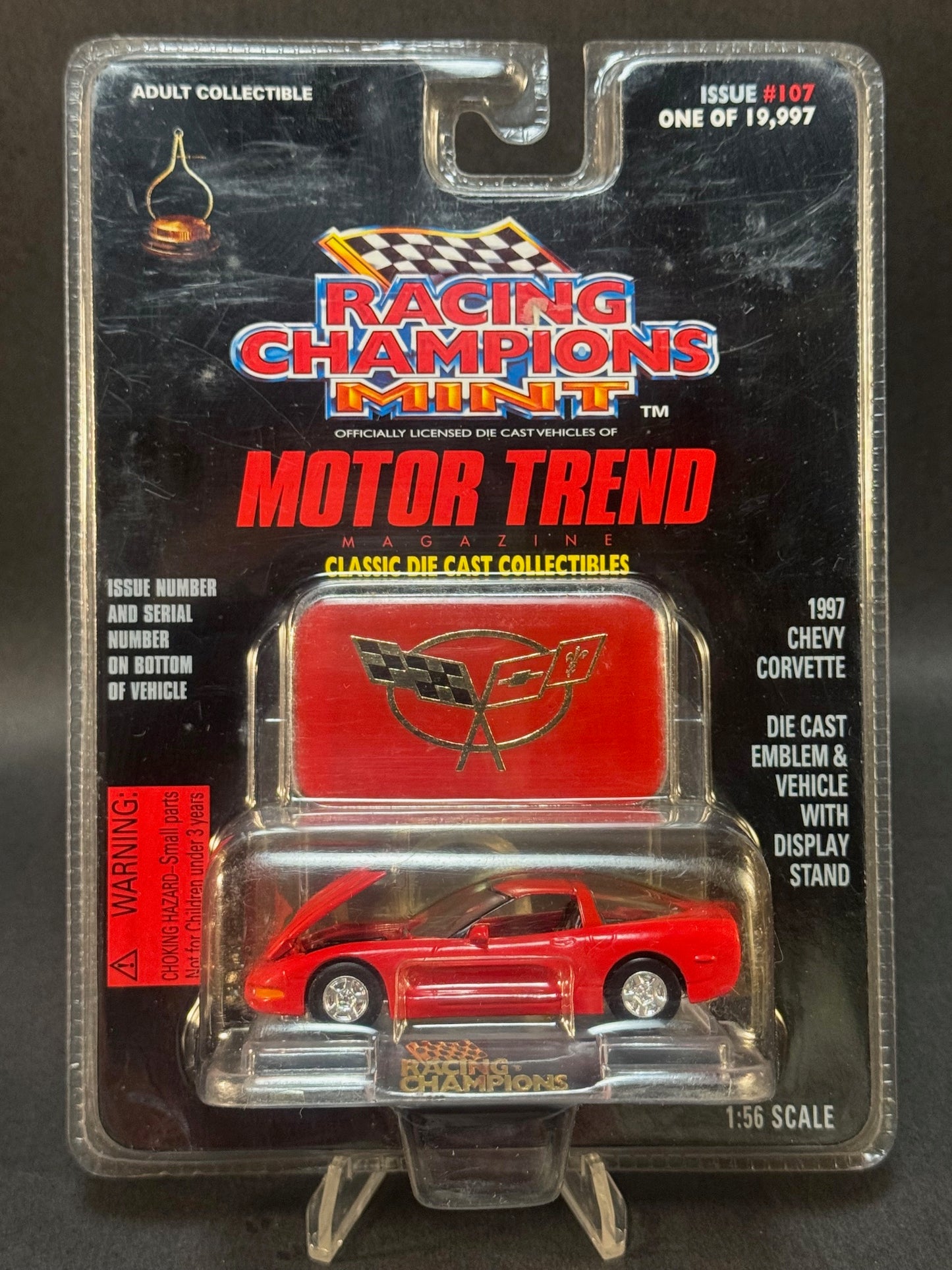 1997 Racing Champions MINT Motor Trend Issue #107 1997 Chevy Corvette, Red