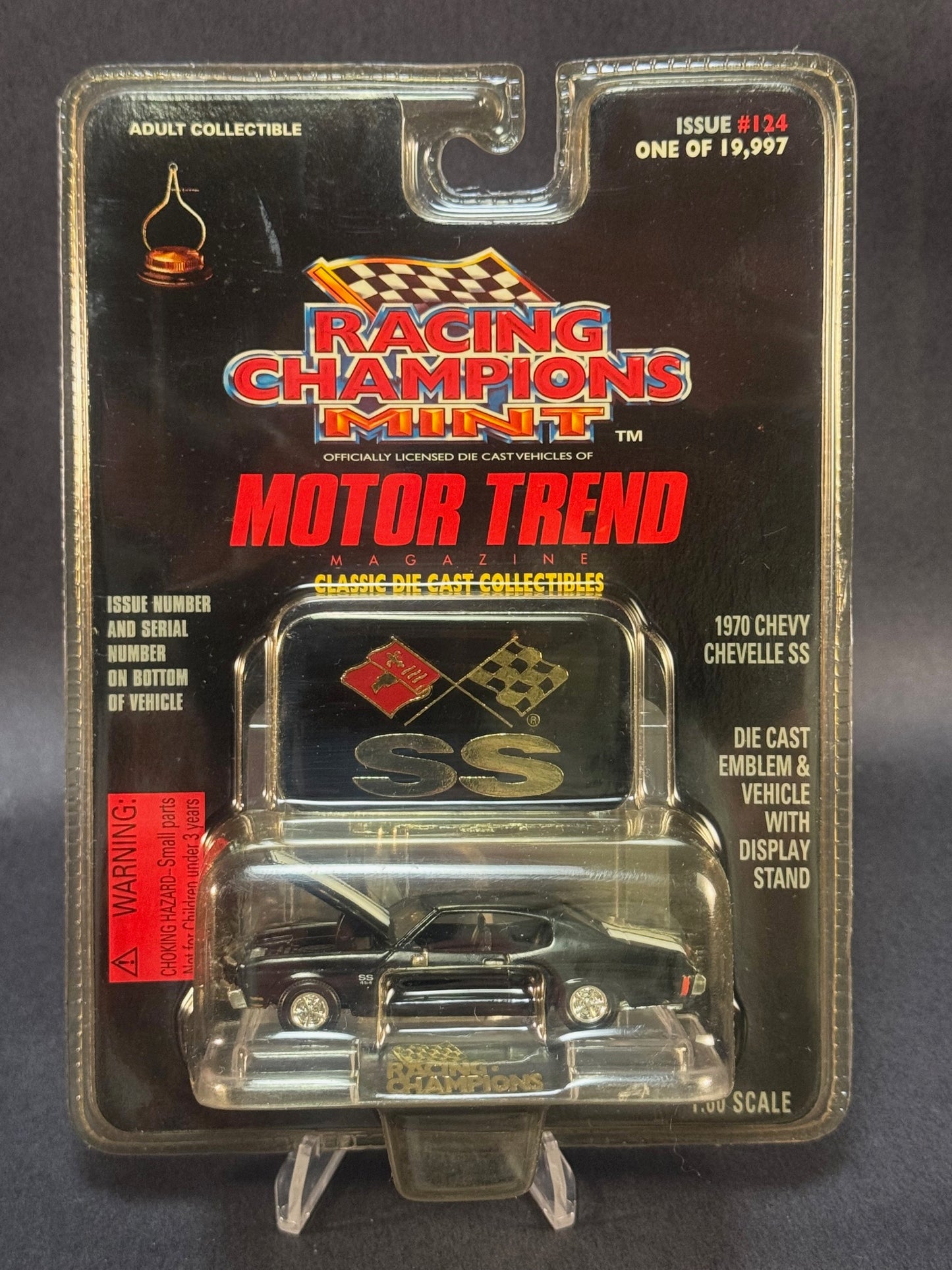 1997 Racing Champions MINT Motor Trend Issue #124 1970 Chevy Chevelle SS, Black and White