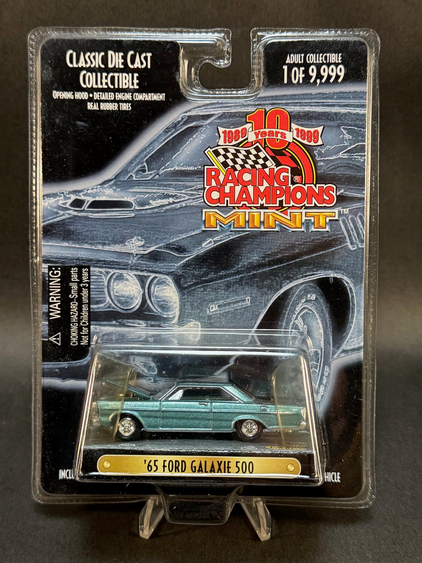 1999 Racing Champions MINT 10 Years #244 '65 Ford Galaxie 500, Blue
