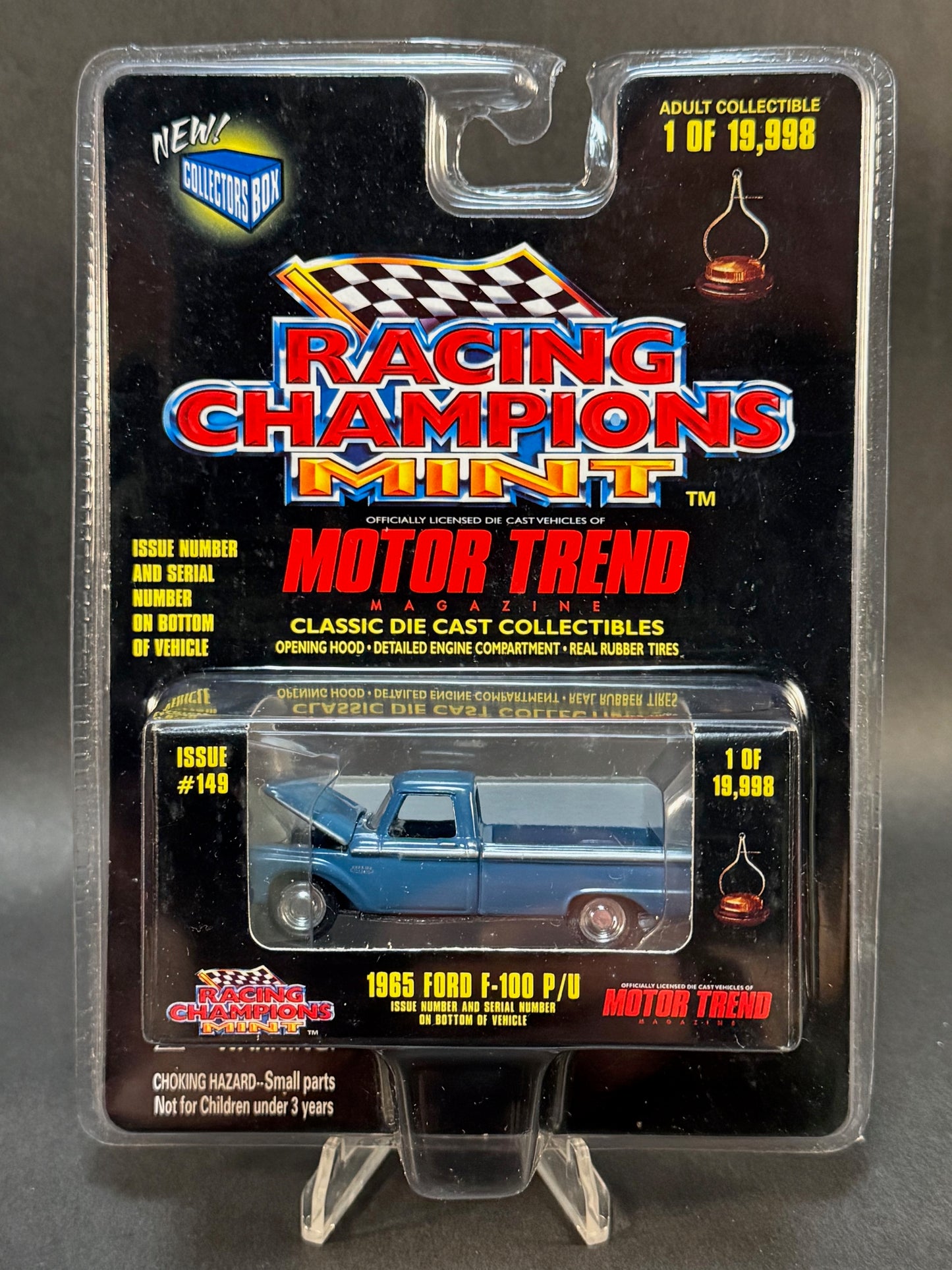 1998 Racing Champions MINT Motor Trend #149 1965 Ford F-100 Pickup, Blue