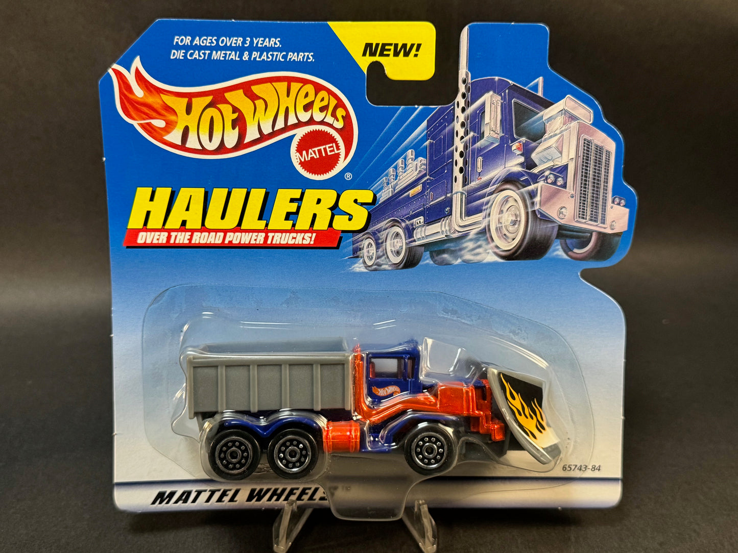 1999 Hot Wheels Haulers Snow Plow, Blue and Silver
