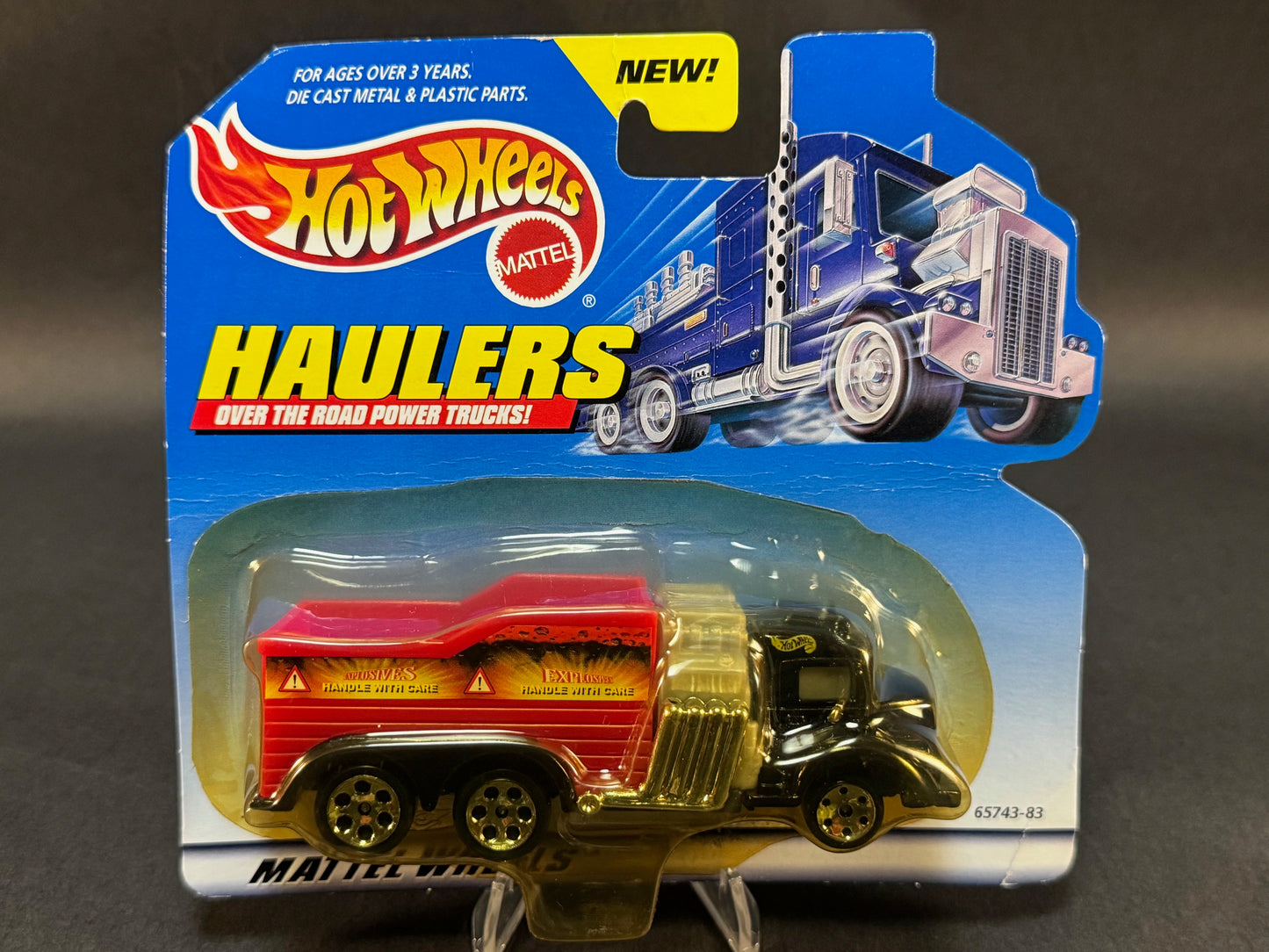 1998 Hot Wheels Haulers Explosives Truck, Black and Red