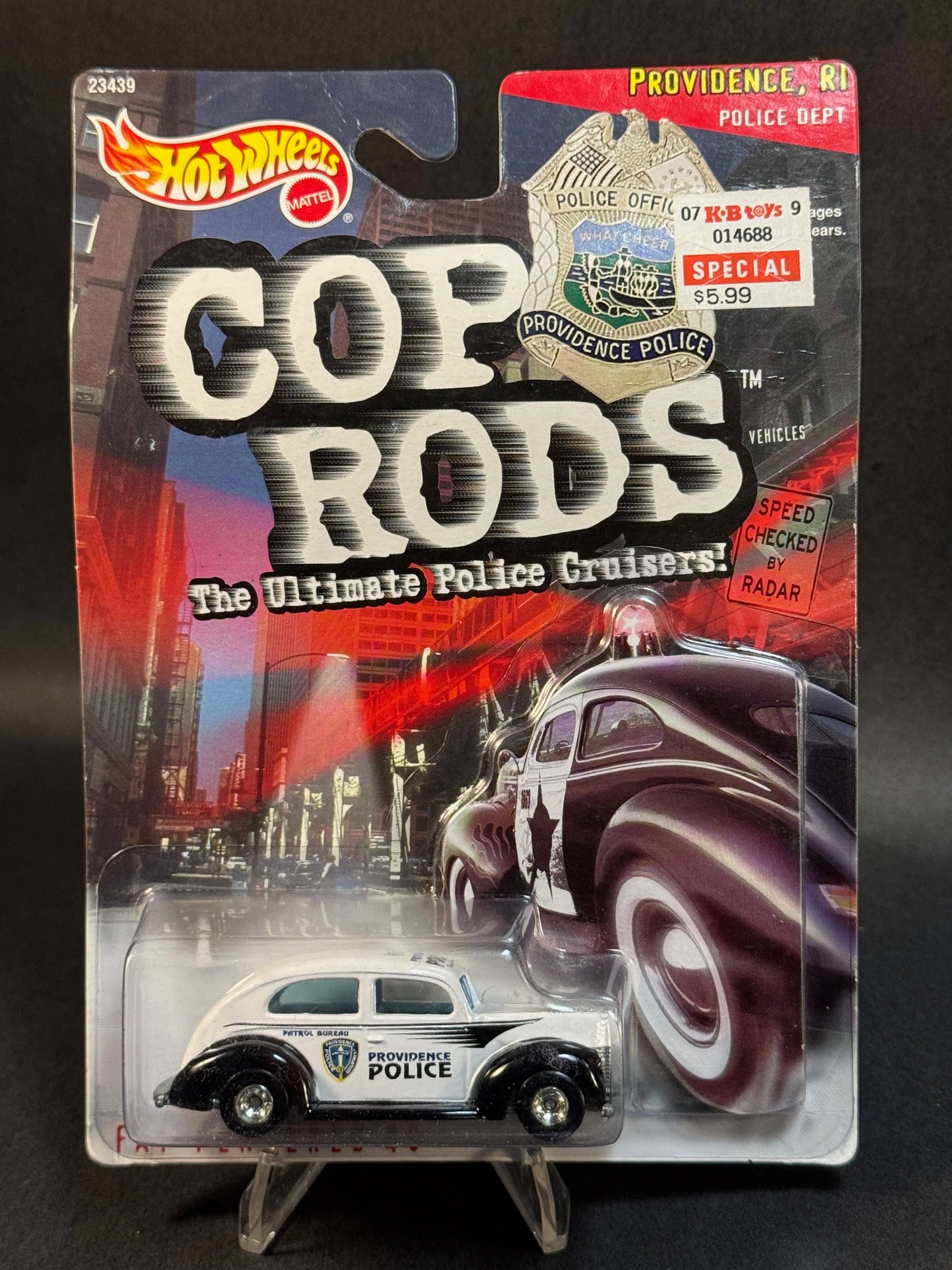 1999 Hot Wheels Cop Rods Providence Rhode Island Police Fat Fendered '40