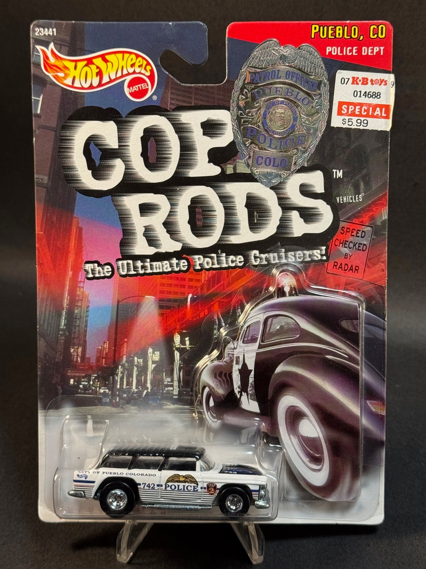 1999 Hot Wheels Cop Rods Pueblo Colorado Police Chevy Nomad