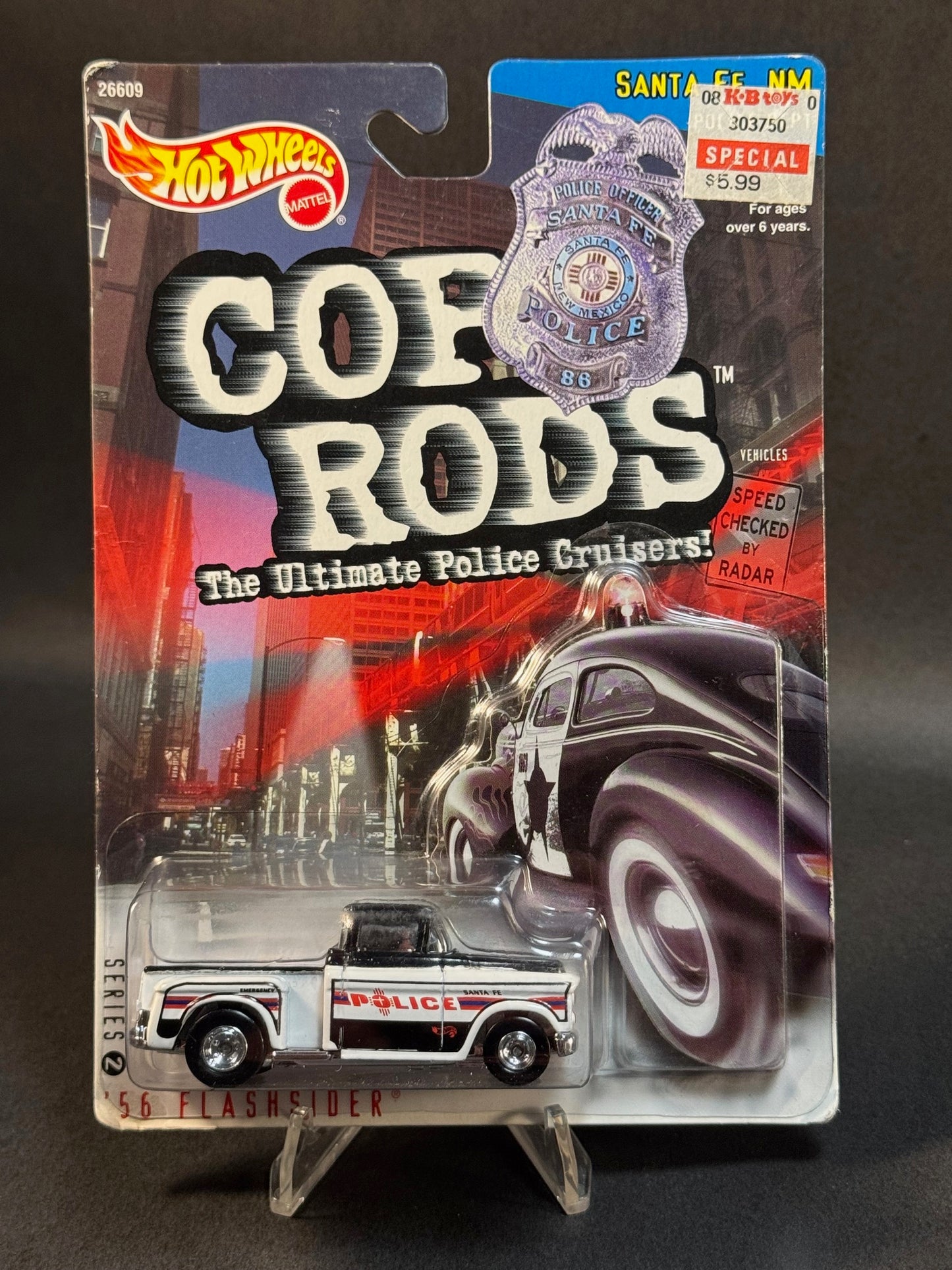 1999 Hot Wheels Cop Rods Series 2 Santa Fe New Mexico Police '56 Flashsider