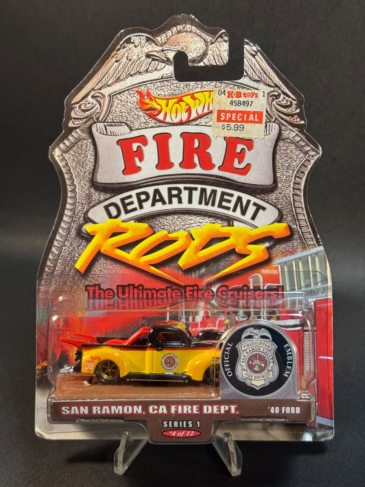 2000 Hot Wheels Fire Rods San Ramon CA Fire Department '40 Ford