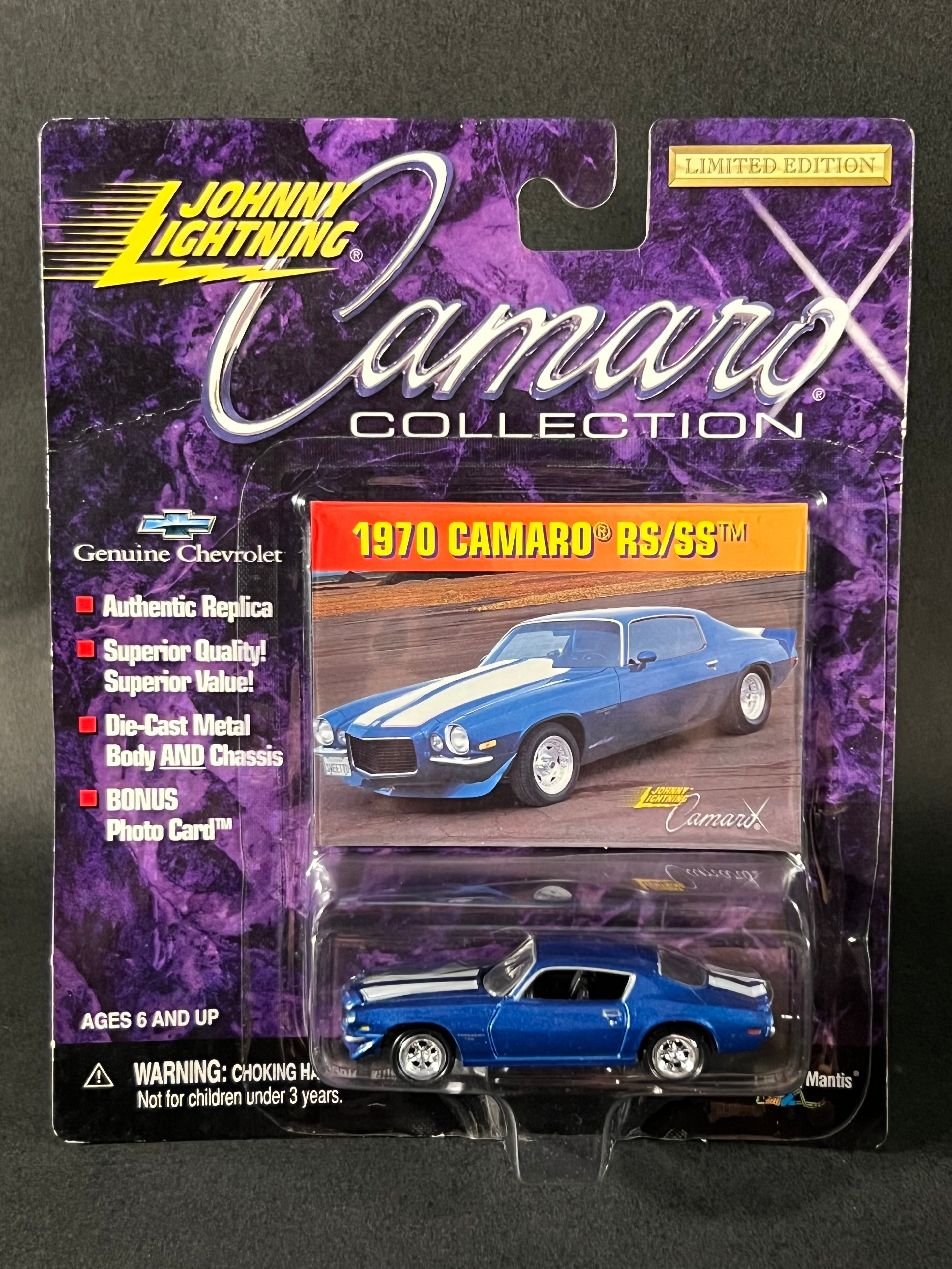 Johnny Lightning Camaro Collection 1970 Camaro RS/SS, Blue Plutonium