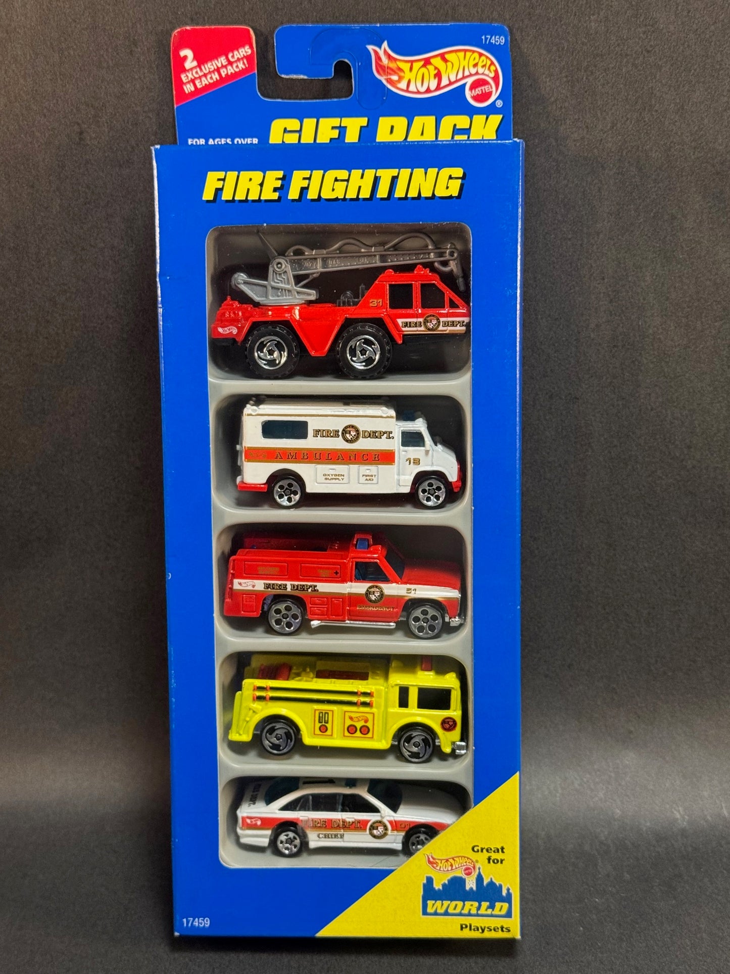 Vintage 1996 Hot Wheels 5 Car Gift Pack Fire Fighting