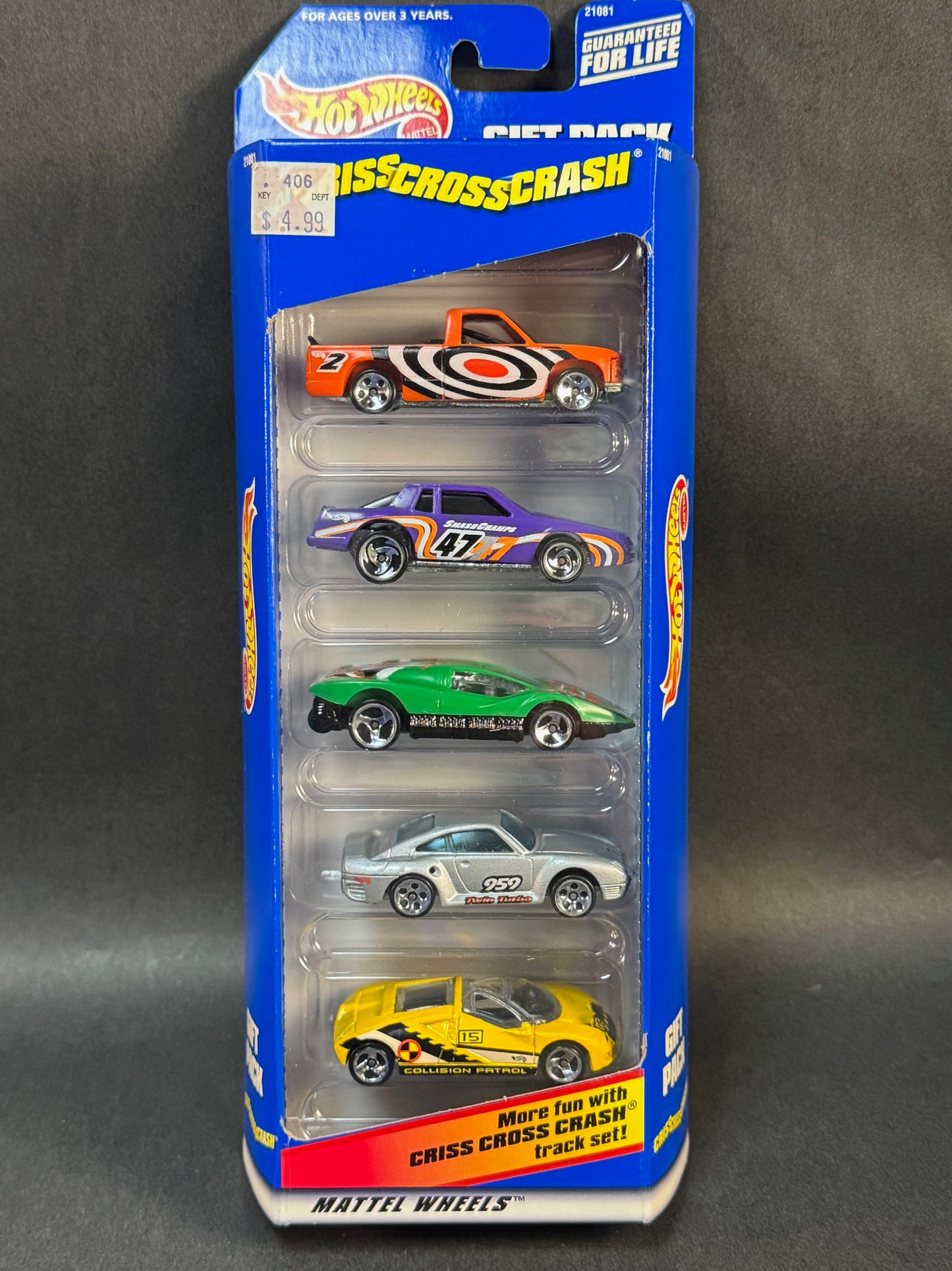 1998 Hot Wheels 5 Car Gift Pack Criss Cross Crash
