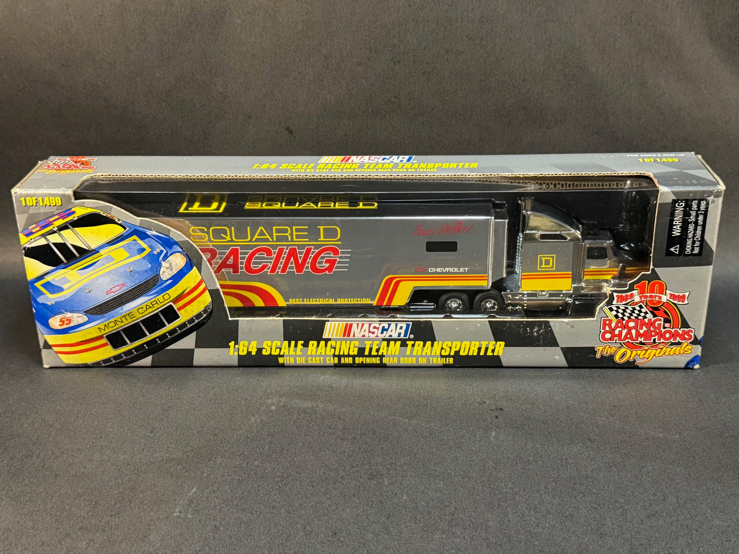 1999 Racing Champions The Originals NASCAR Racing Team Transporter Kenny Wallace Square D
