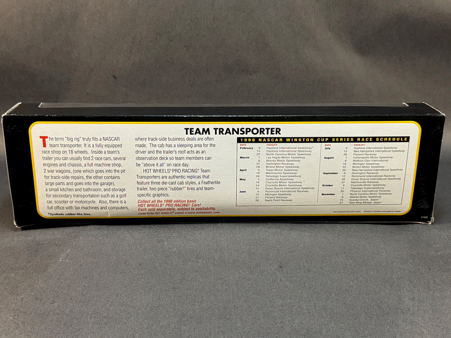 1998 Hot Wheels Pro Racing NASCAR Team Transporter Kyle Petty 44, Blue