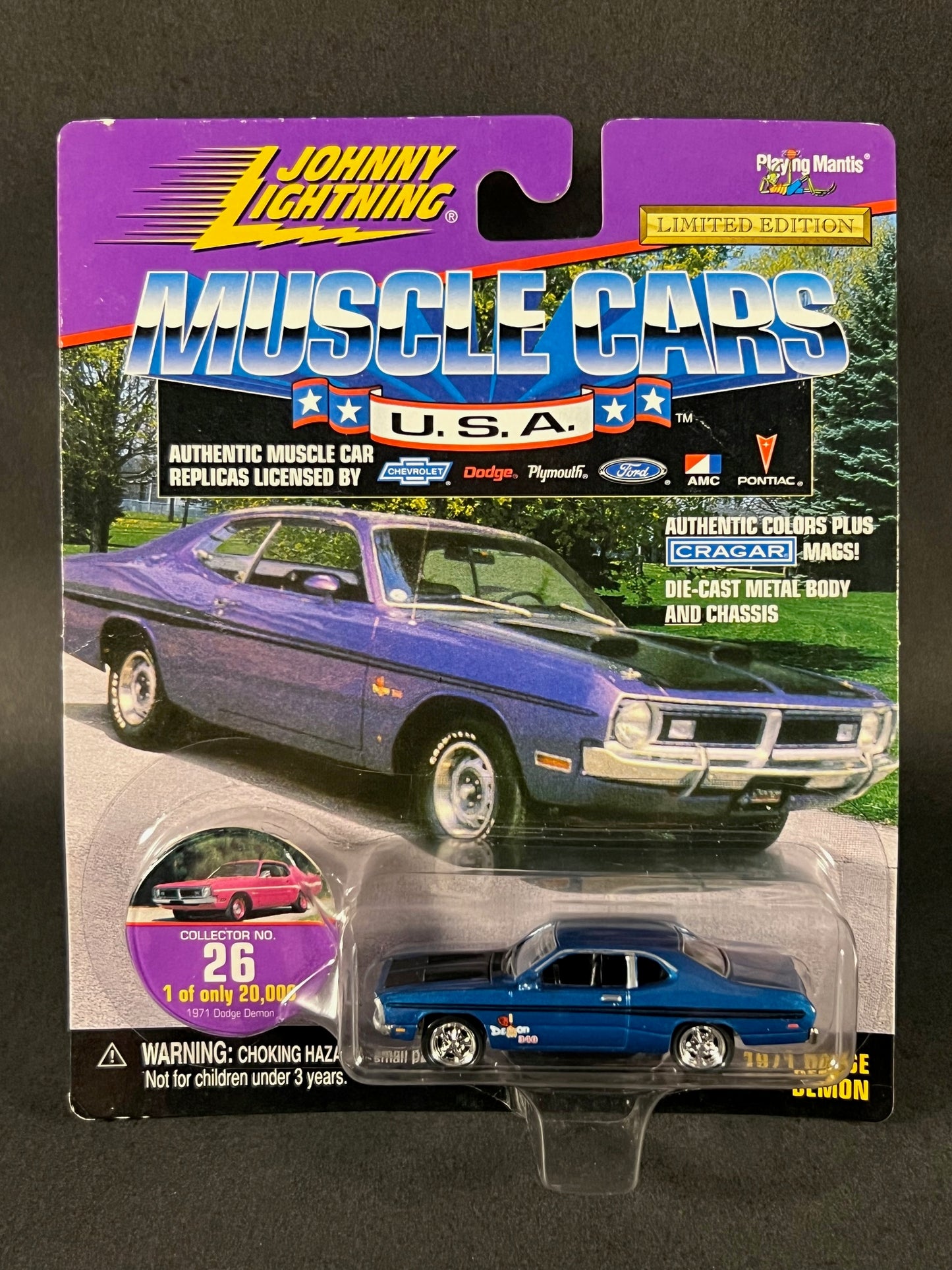 1998 Johnny Lightning Muscle Cars USA #26 1971 Dodge Demon, Blue