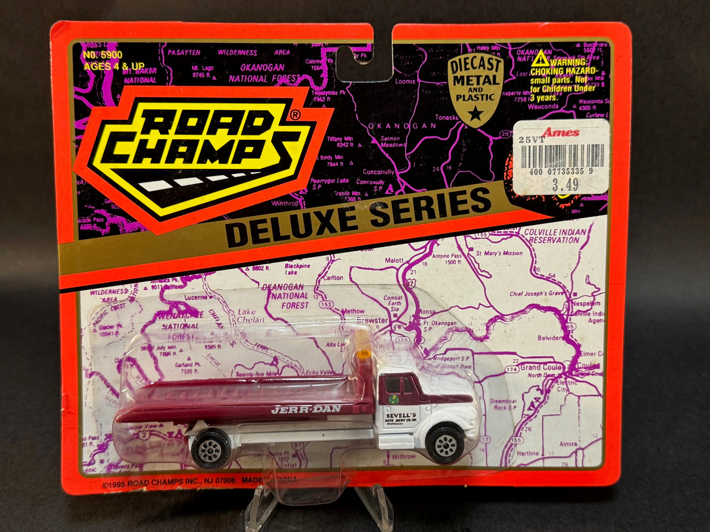 1995 Road Champs Deluxe Series Sevell's Auto Body Roll Away Carrier Truck, White and Red