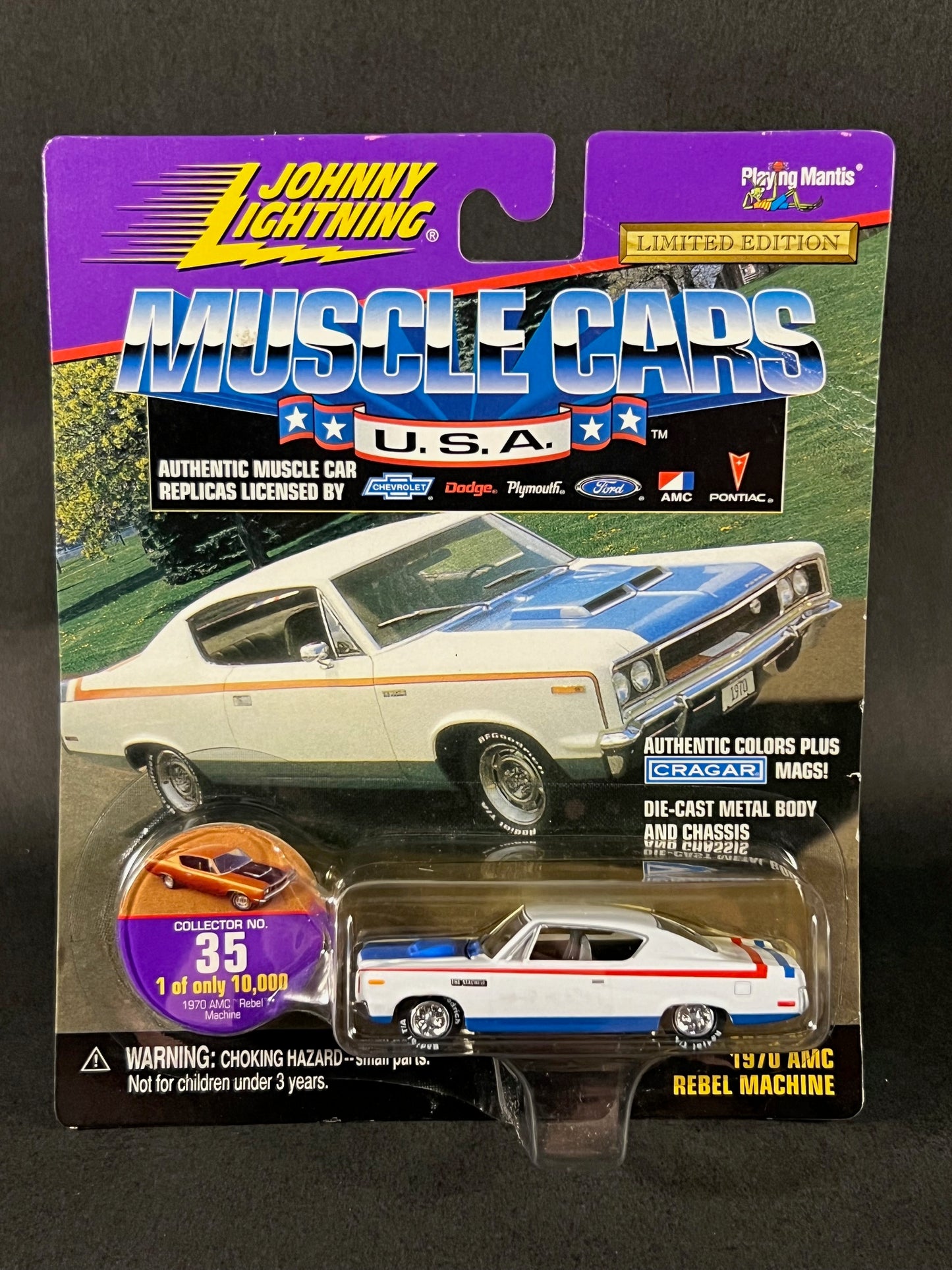 1998 Johnny Lightning Muscle Cars USA #35 1970 AMC Rebel Machine, White