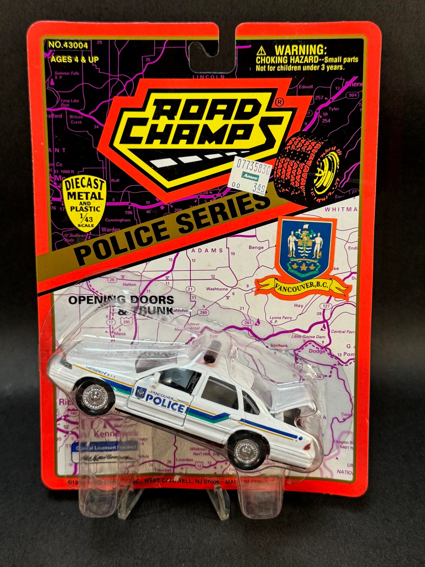 1996 Road Champs State Capital Police Car Series Vancouver BC Police, White