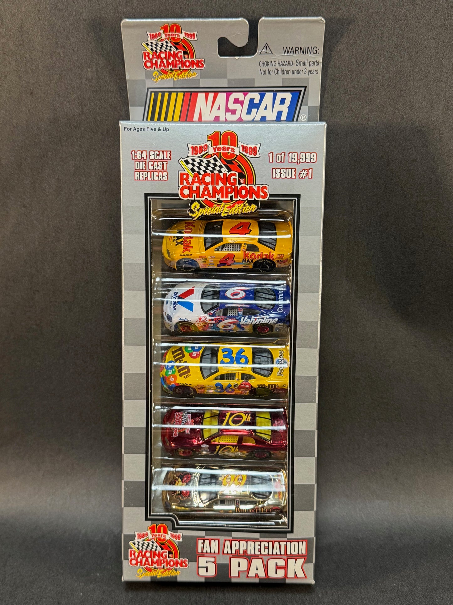 1999 Racing Champions Special Edition NASCAR Fan Appreciation 5 Pack Issue #1