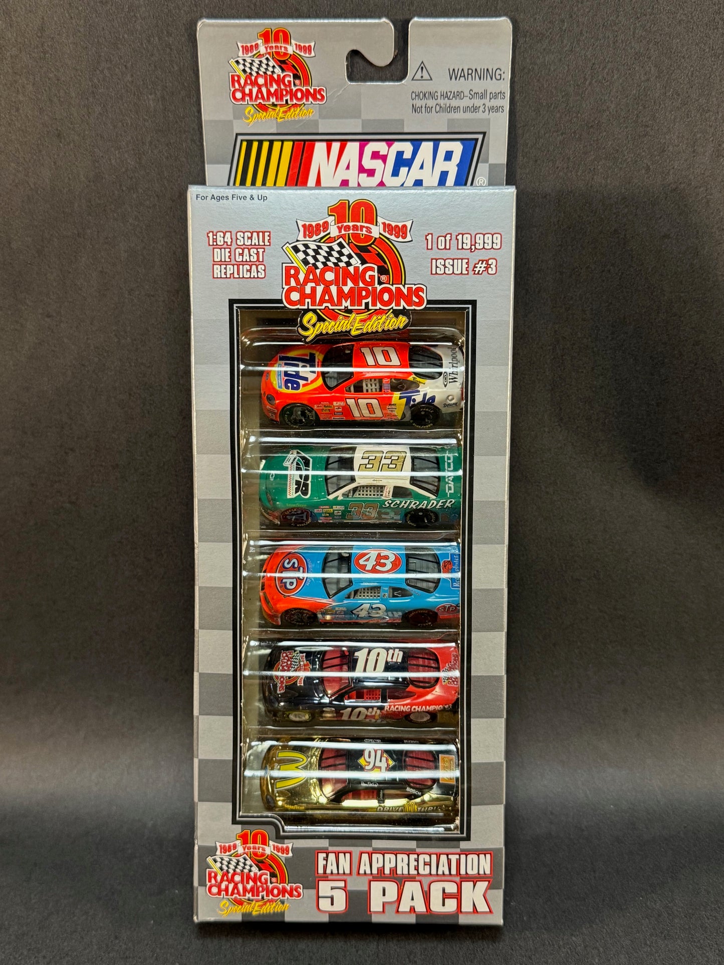 1999 Racing Champions Special Edition NASCAR Fan Appreciation 5 Pack Issue #3