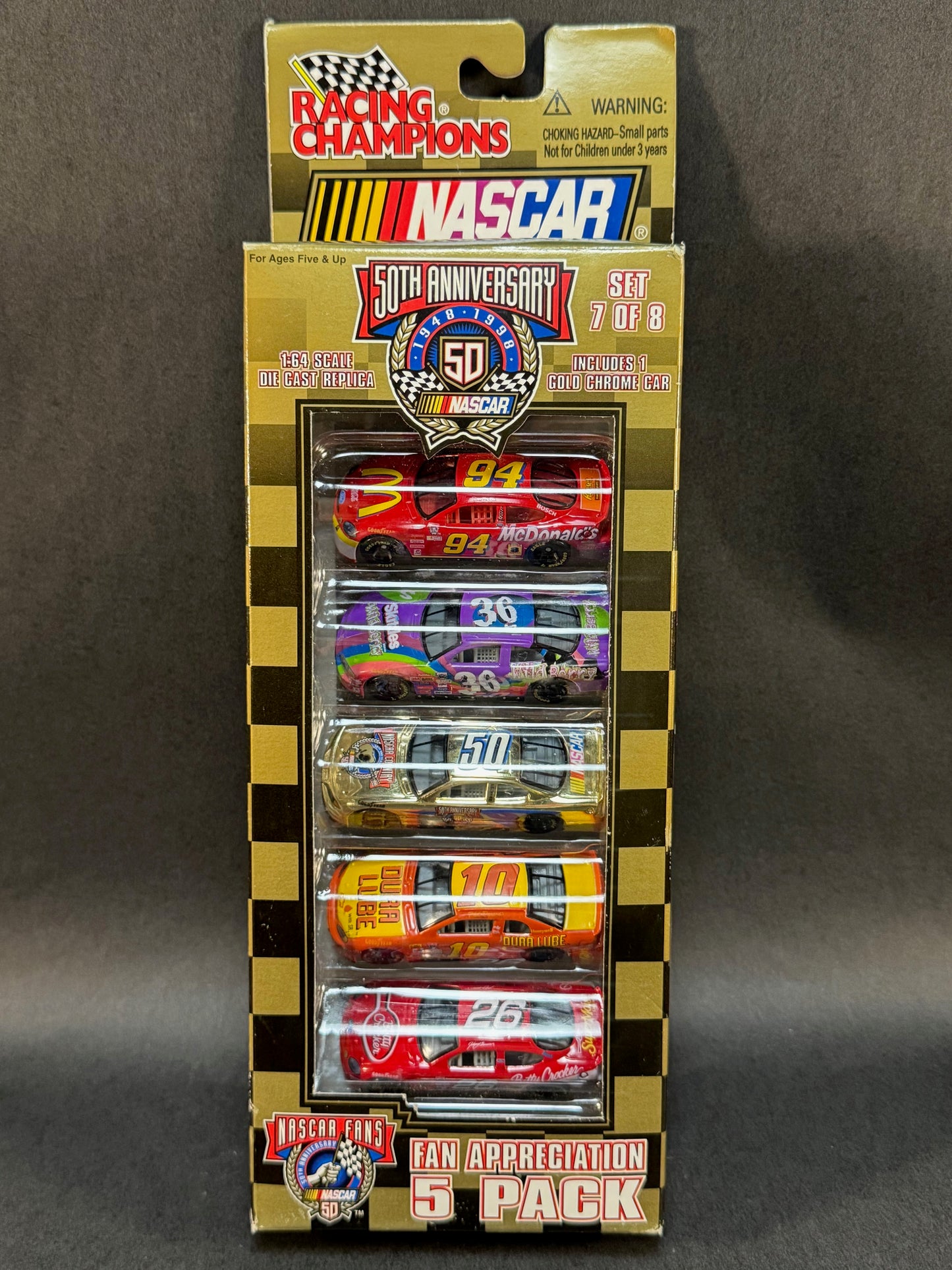 1998 Racing Champions NASCAR 50th Anniversary Fan Appreciation 5 Pack Set 7 of 8