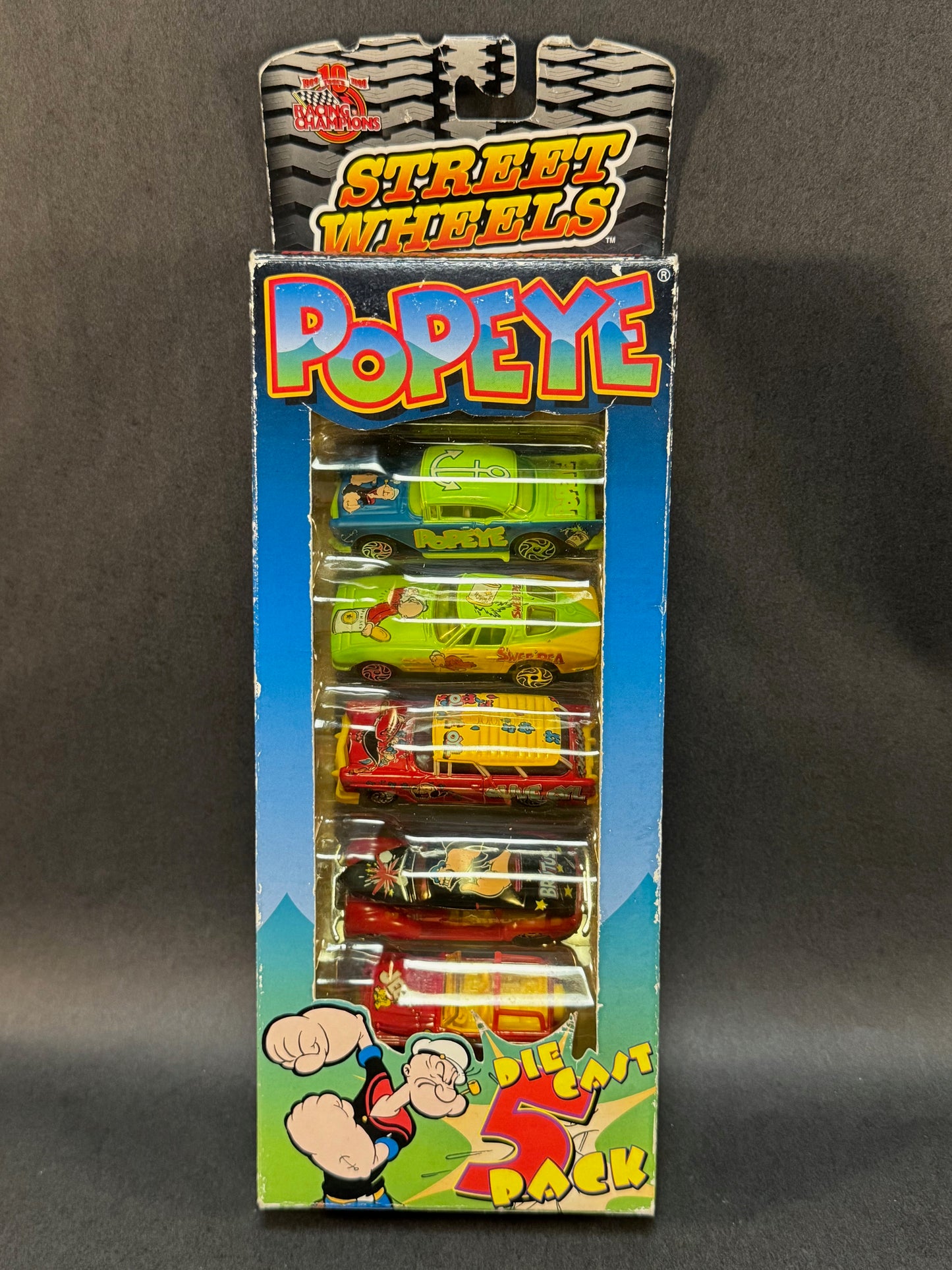 1999 Racing Champions Street Wheels Popeye Diecast 5 Pack